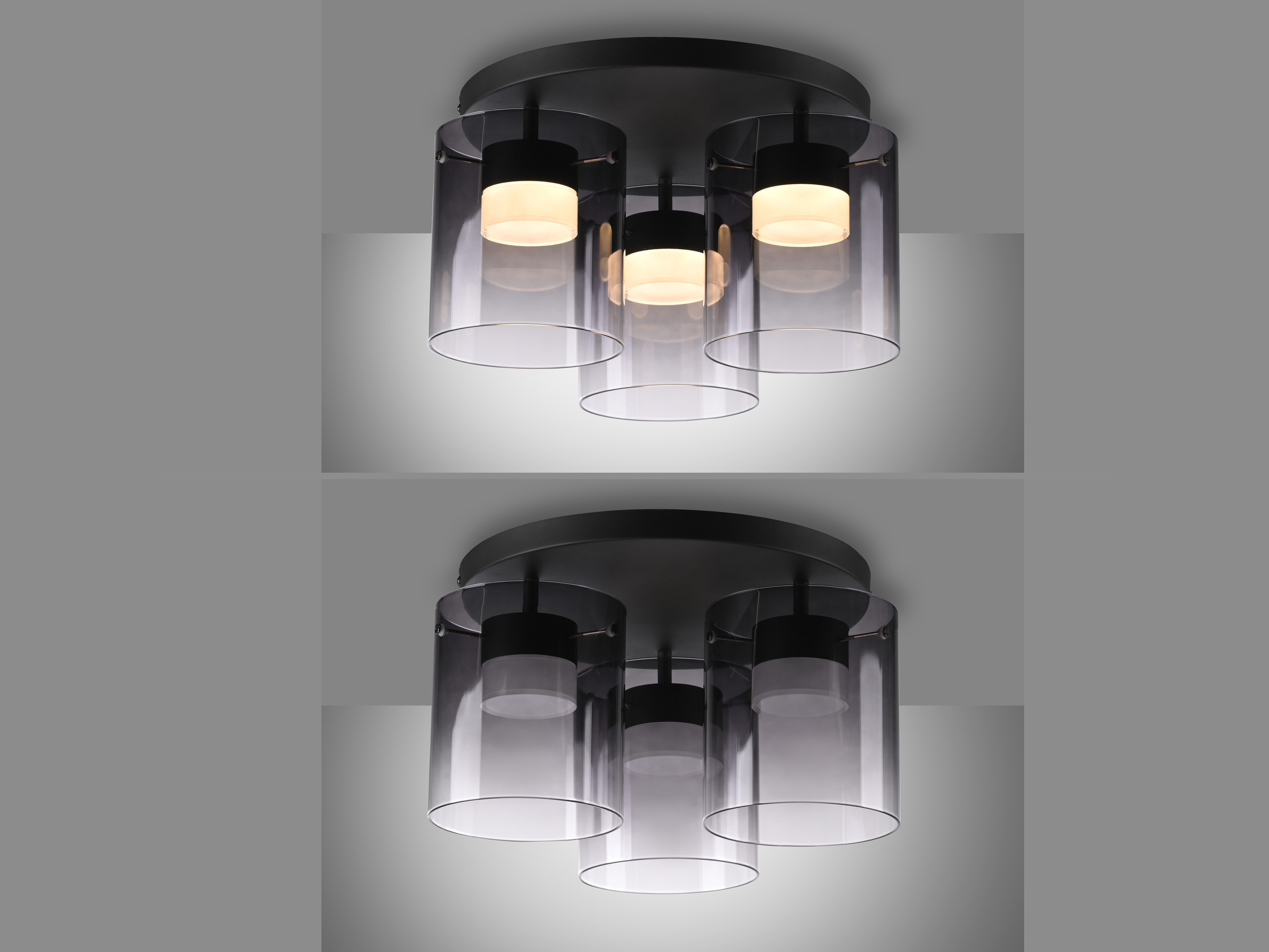 JUST LIGHT LED-Deckenleuchte 14041-18, 7,5W, 800lm, 3000K, schwarz