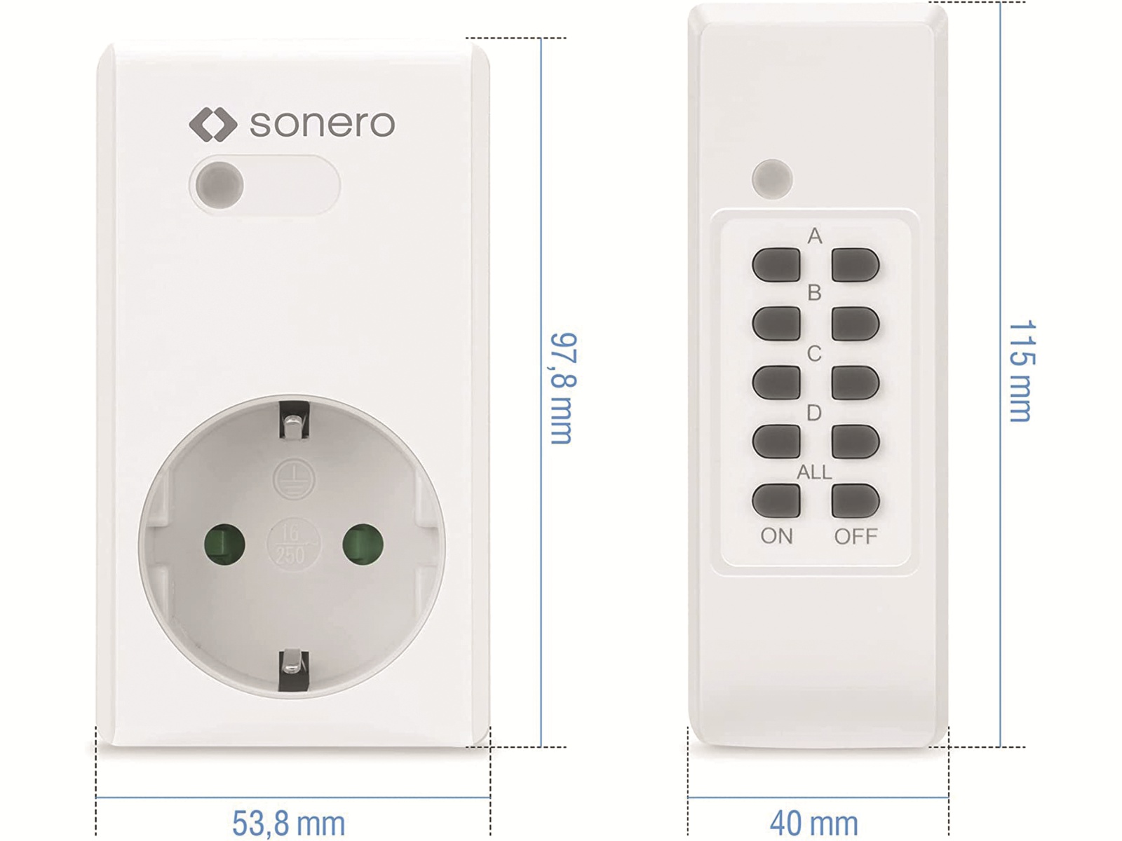 SONERO Funksteckdosen-Set S-RCS203, Indoor SONERO Funksteckdosen-Set S-RCS203, Indoor