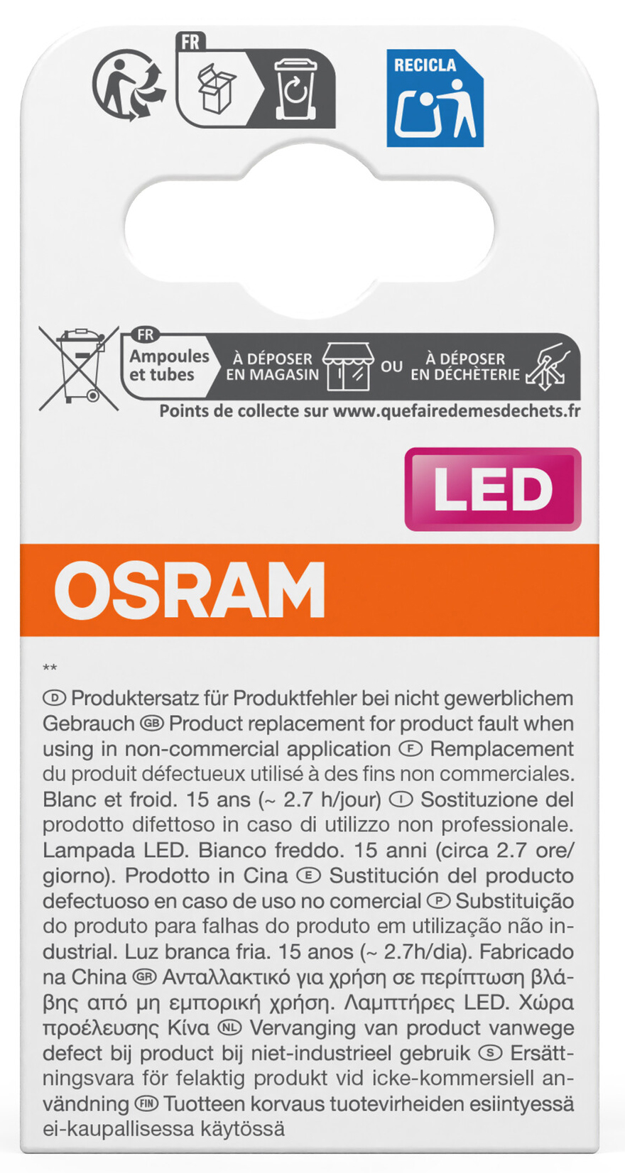 OSRAM LED-Lampe STAR, GU10, 2,4 W, 4000 K, EEK: E, 230 lm, IP20, neutralweiß