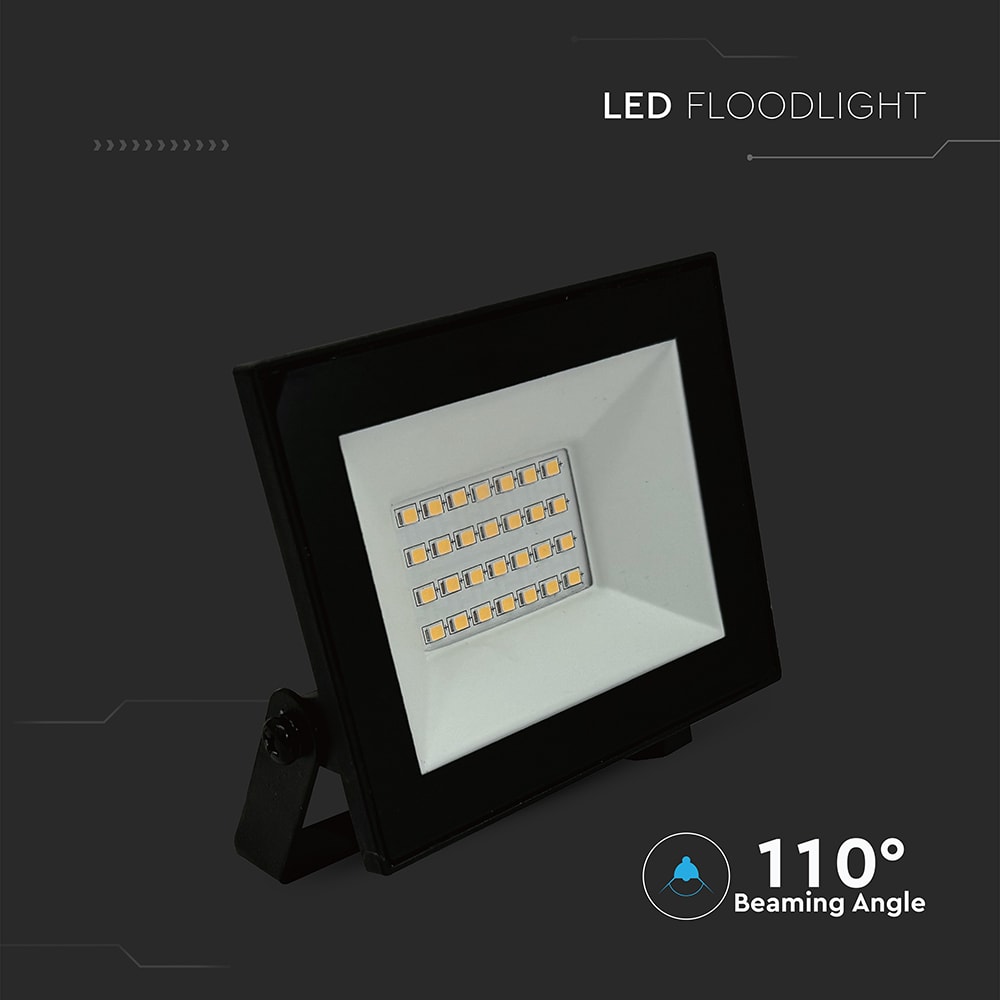 V-TAC LED-Fluter, VT-44022, 20 W, 6500K, EEK: F, 1510 lm, kaltweiß, IP65, schwarz V-TAC LED-Fluter, VT-44022, 20 W, 6500K, EEK: F, 1510 lm, kaltweiß, IP65, schwarz