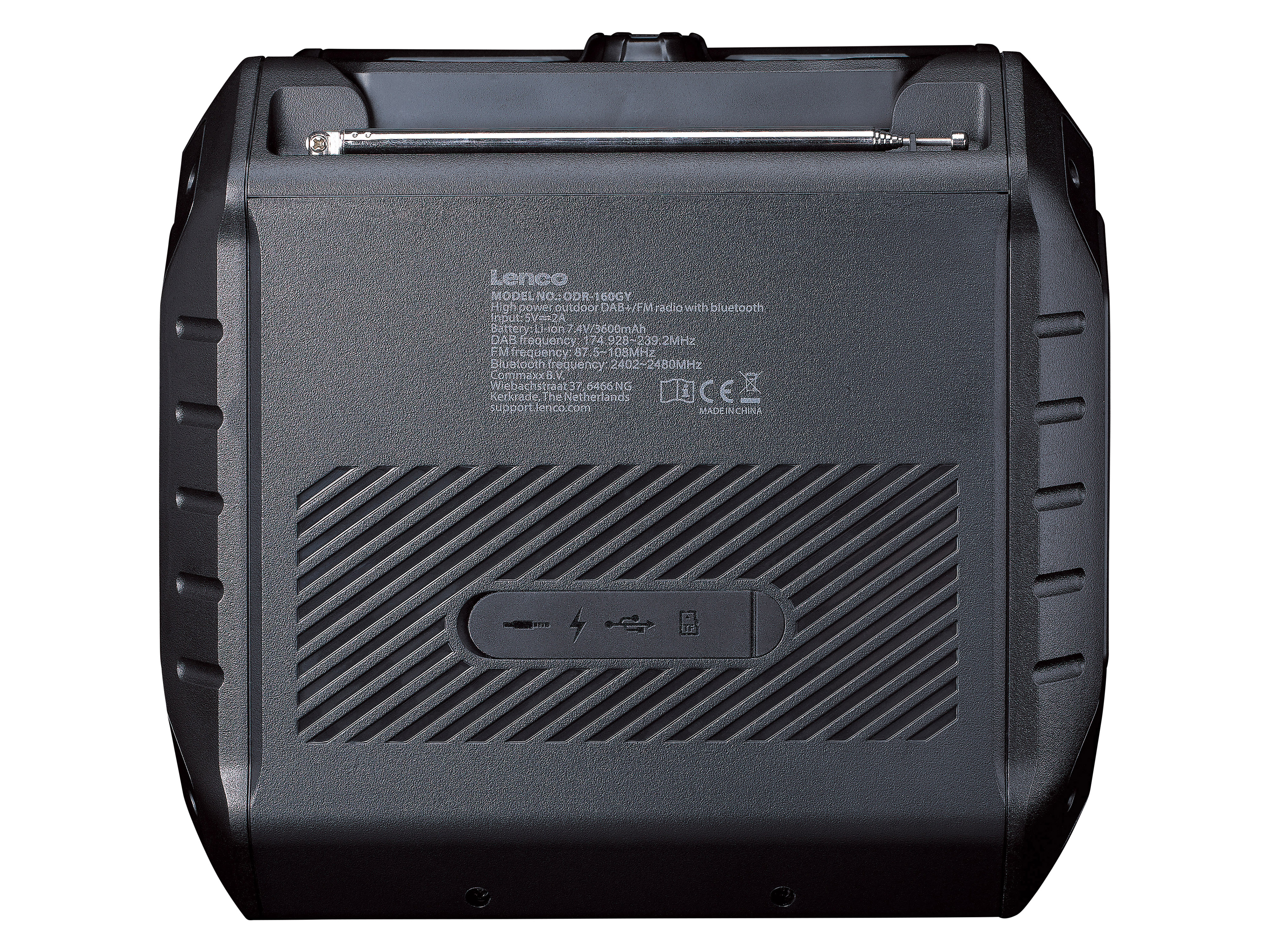 LENCO DAB+ Radio, tragbar, Bluetooth, Outdoor, schwarz-orange