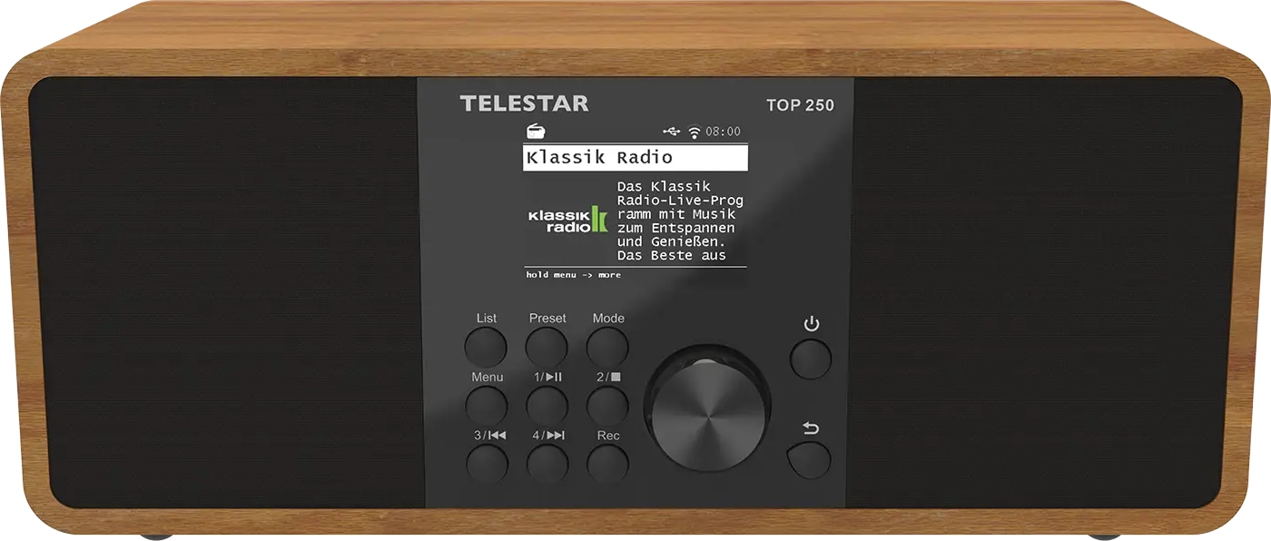 TELESTAR Internetradio TOP 250, DAB+/UKW, Bluetooth, Holzoptik