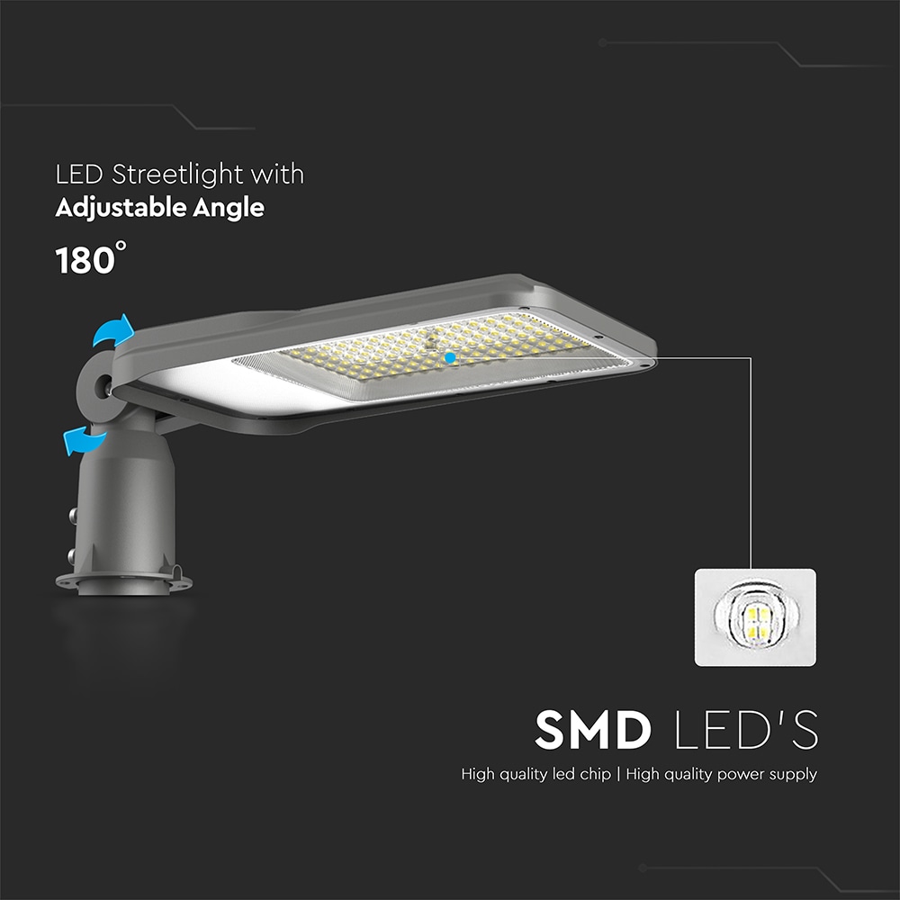V-TAC LED-Straßenleuchte, VT-105ST, EEK: E, 100 W, 9400 lm, 6500 K, Schwarz