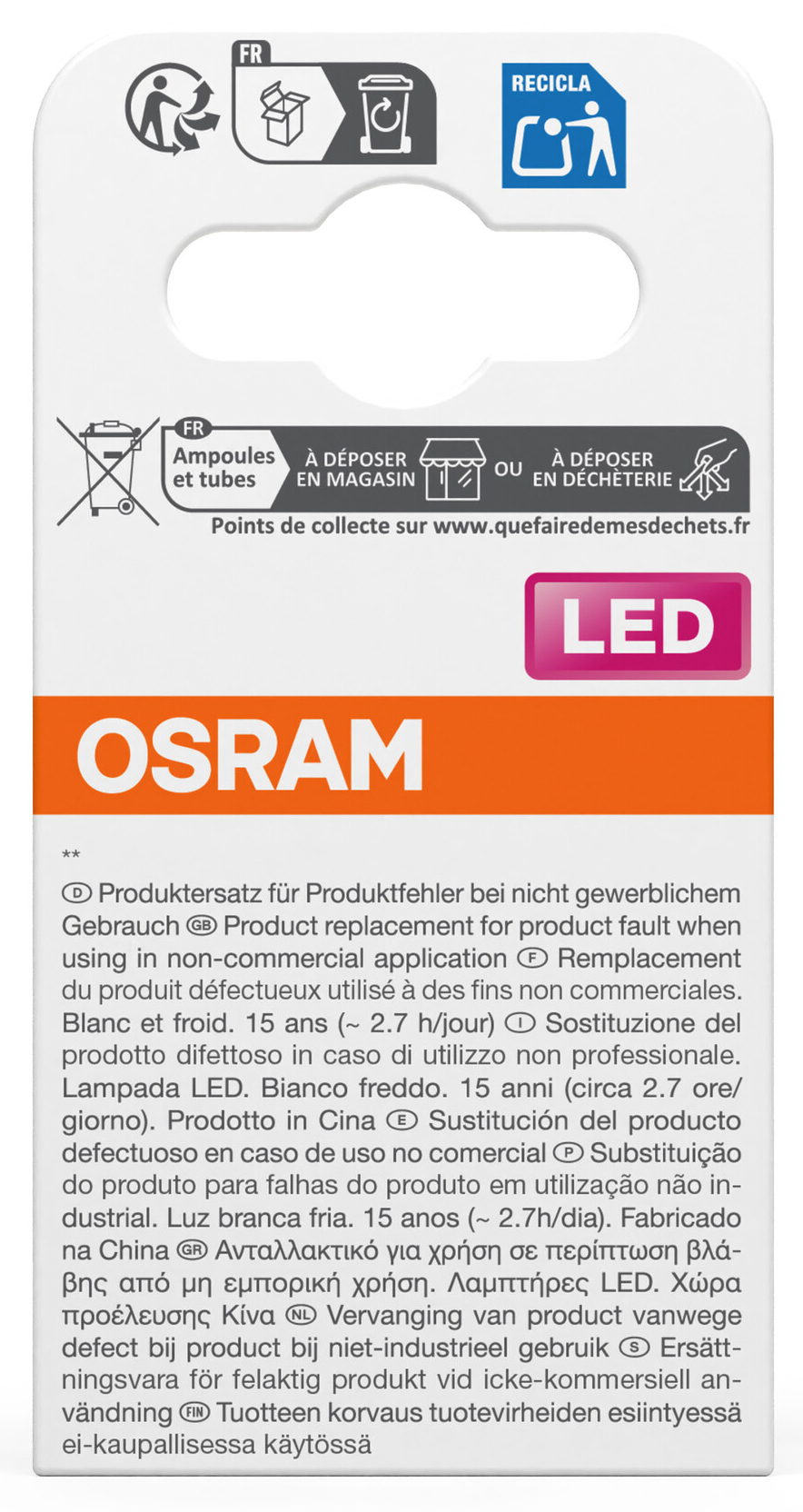 OSRAM LED-Lampe STAR, GU5.3, 2,4 W, 4000 K, EEK: E, 230 lm, IP20, neutralweiß