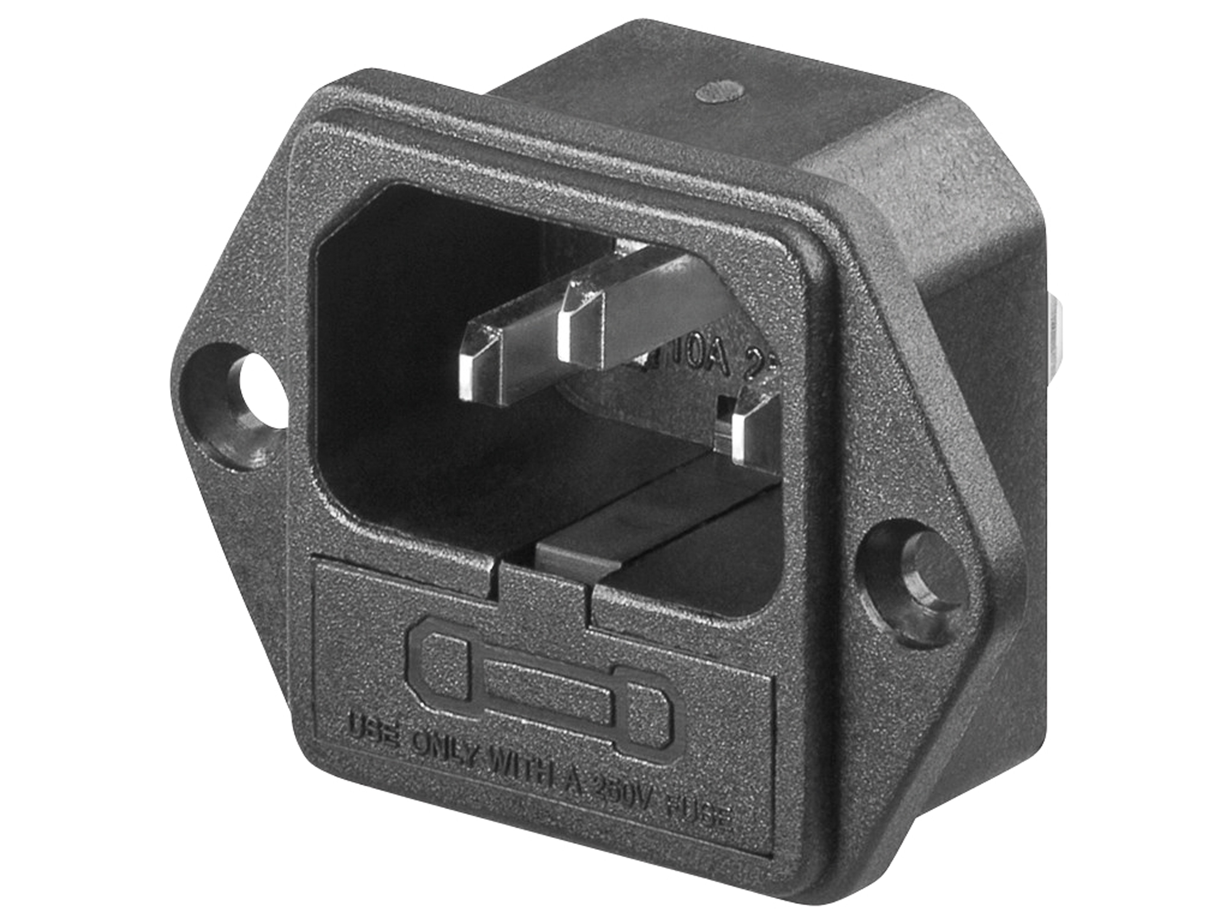 GOOBAY Kaltgeräte-Einbaustecker 11261, mit Sicherungshalter, 250 V~, 6,3 A
