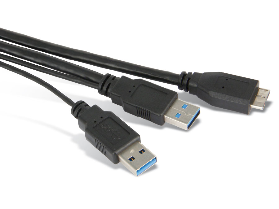 LOGILINK USB 3.0 Y-Stromversorgungskabel, 0,6 m, schwarz