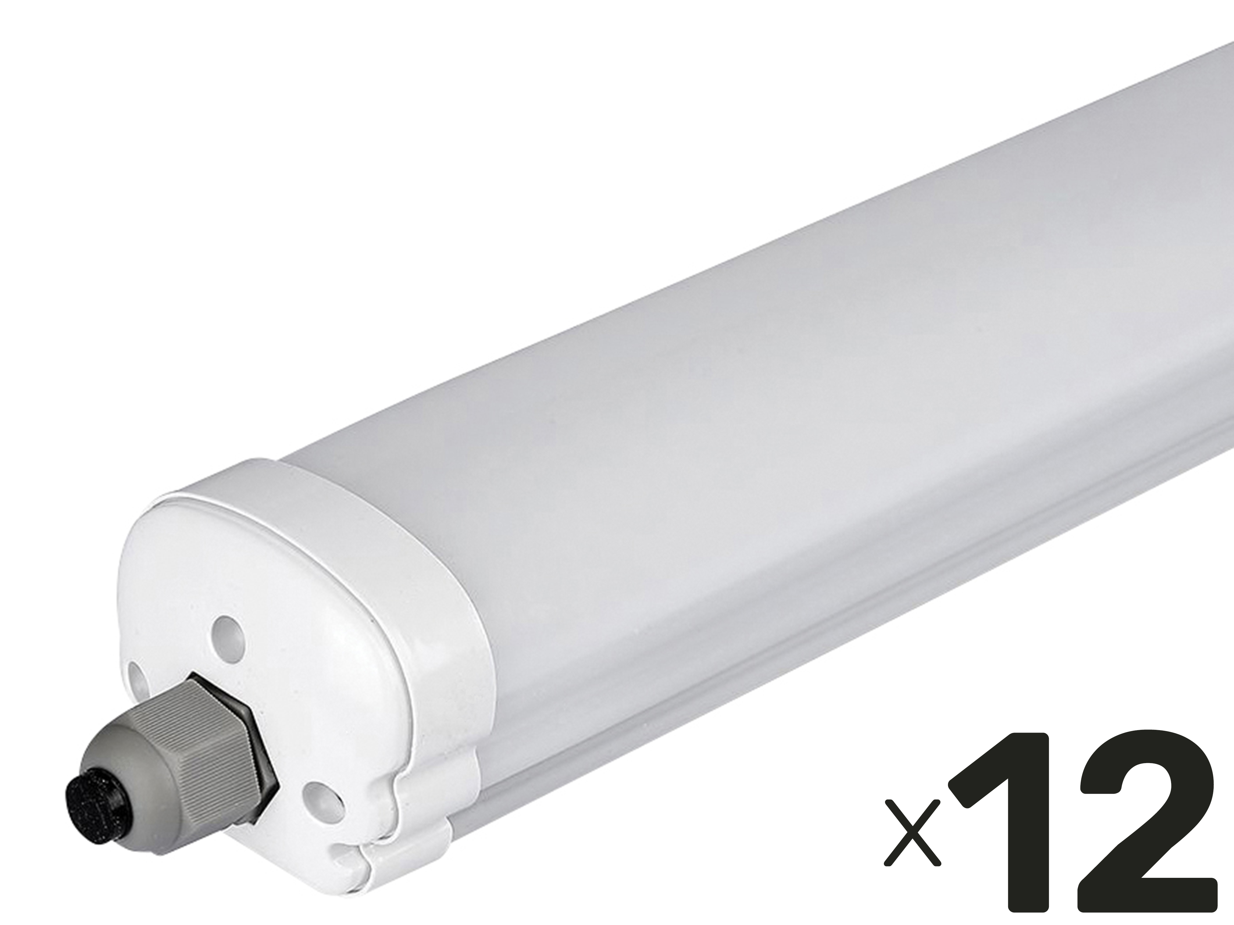 V-TAC LED-Feuchtraum-Wannenleuchte VT-1574-N, EEK: E, 48 W, 5760 lm, 6500 K, 1500 mm, 12 Stück