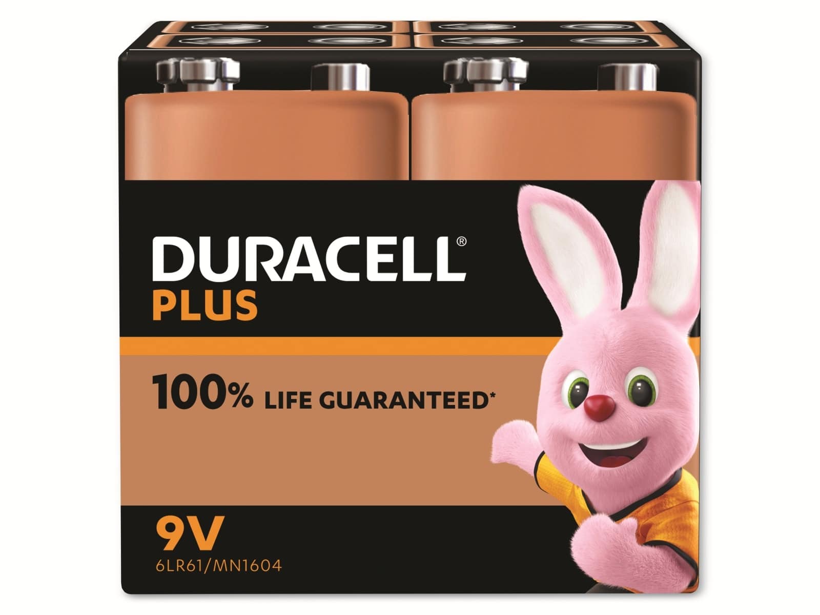 DURACELL Alkaline-Batterie E-Block, 6LR61, 9V, Plus, 4 Stück