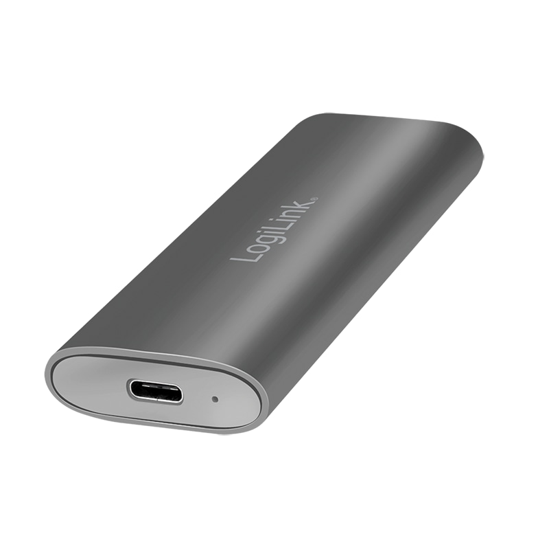 LOGILINK Festplattengehäuse UA0389, M.2 PCIe NVMe SSD,SATA SSDs, silber
