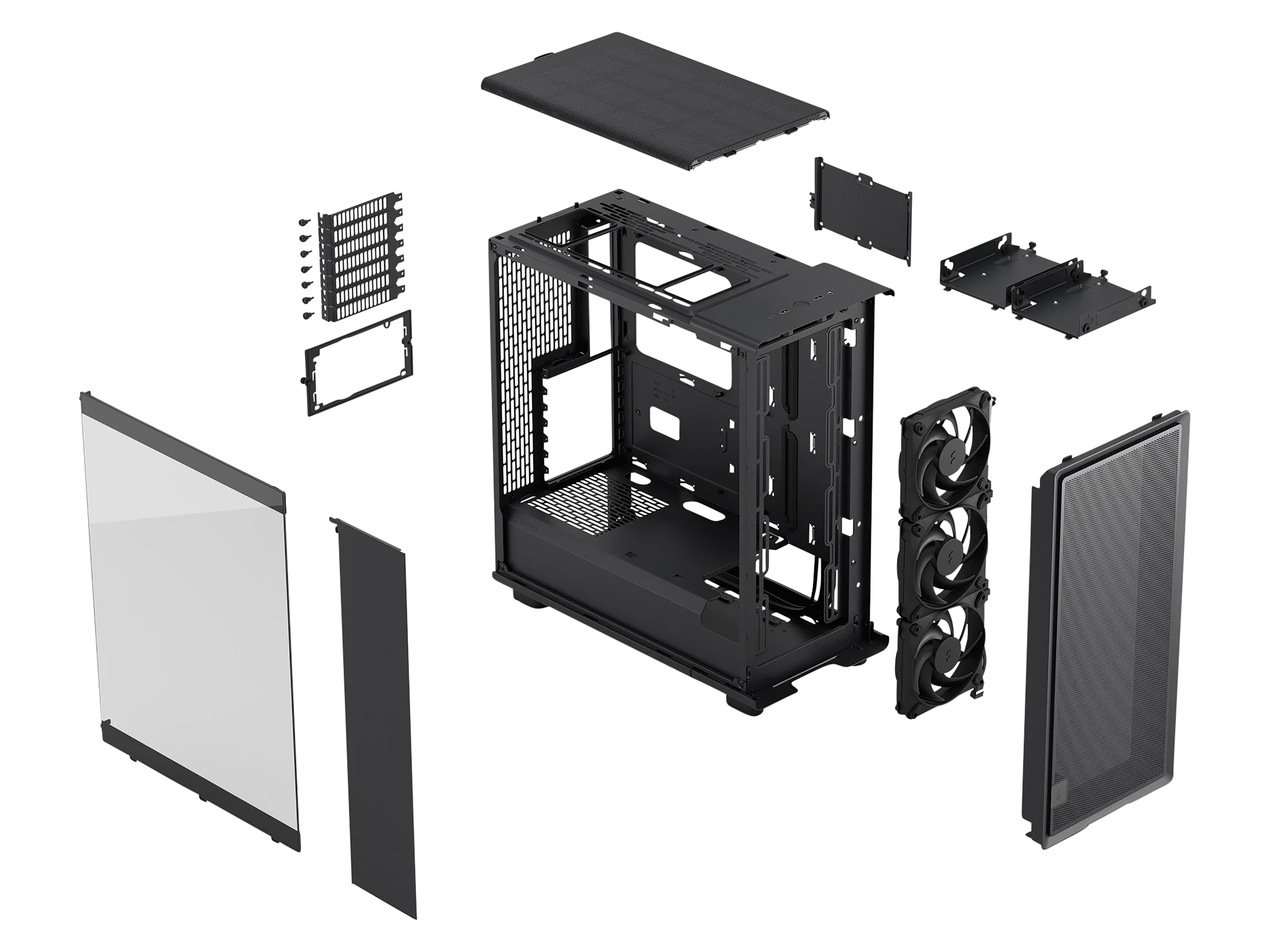 FRACTAL Midi Tower Design Epoch Black TG Light Tint