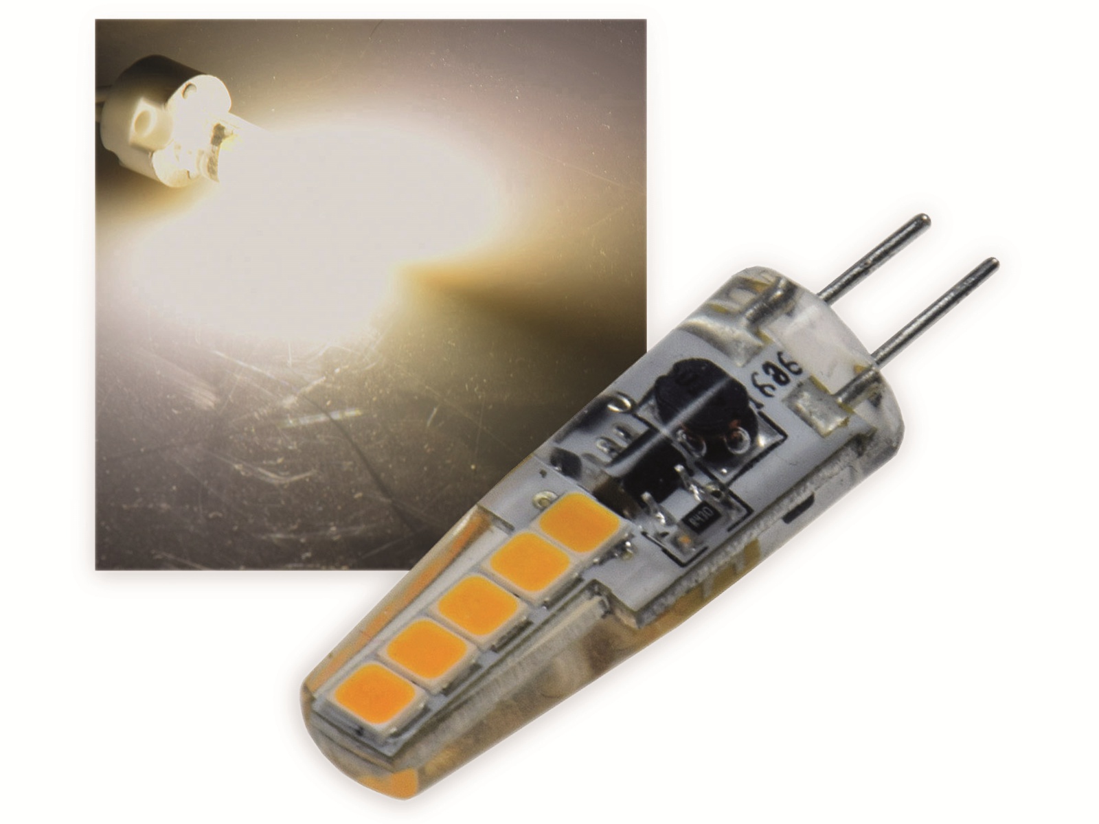 CHILITEC LED-Lampe Silikon W2, G4, EEK: F, 2 W, 190 lm, 3000 K, warmweiß CHILITEC LED-Lampe Silikon W2, G4, EEK: F, 2 W, 190 lm, 3000 K, warmweiß