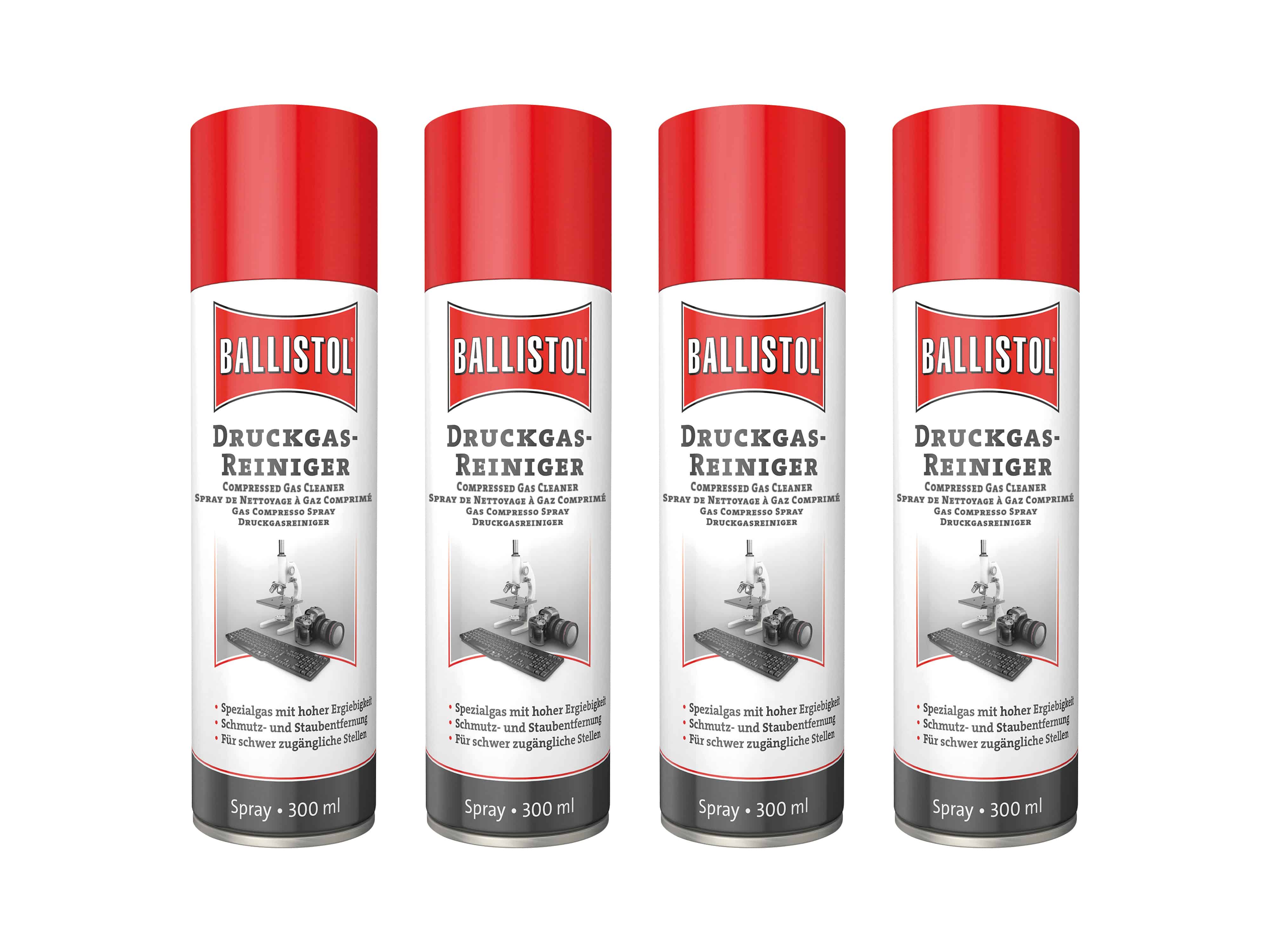BALLISTOL Druckgas-Reiniger Spray, 300 ml, 4 Stück