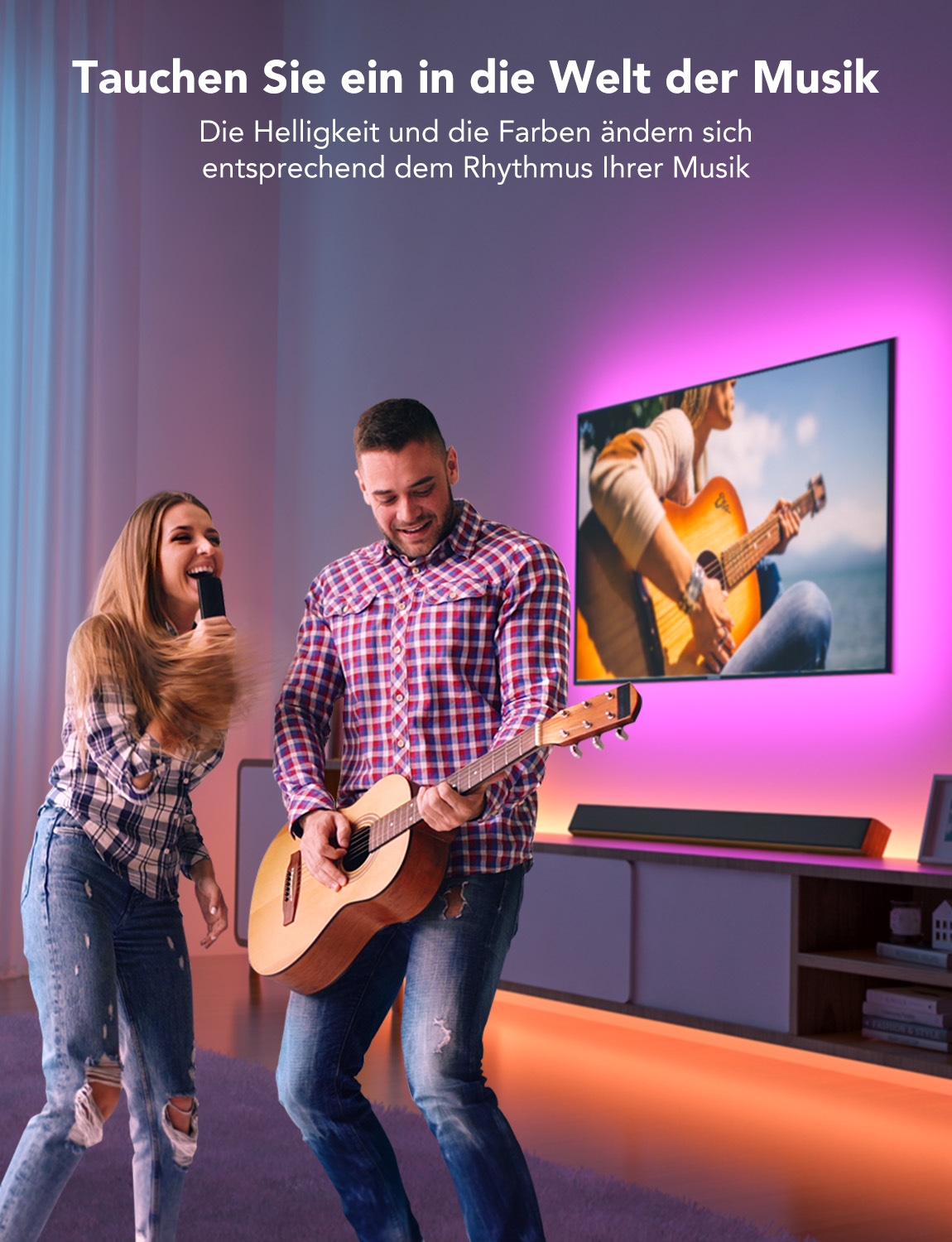 GOVEE LED-Strip Backlight für 46...60" TV, EEK: G, RGB, Bluetooth, 3 m GOVEE LED-Strip Backlight für 46...60" TV, EEK: G, RGB, Bluetooth, 3 m
