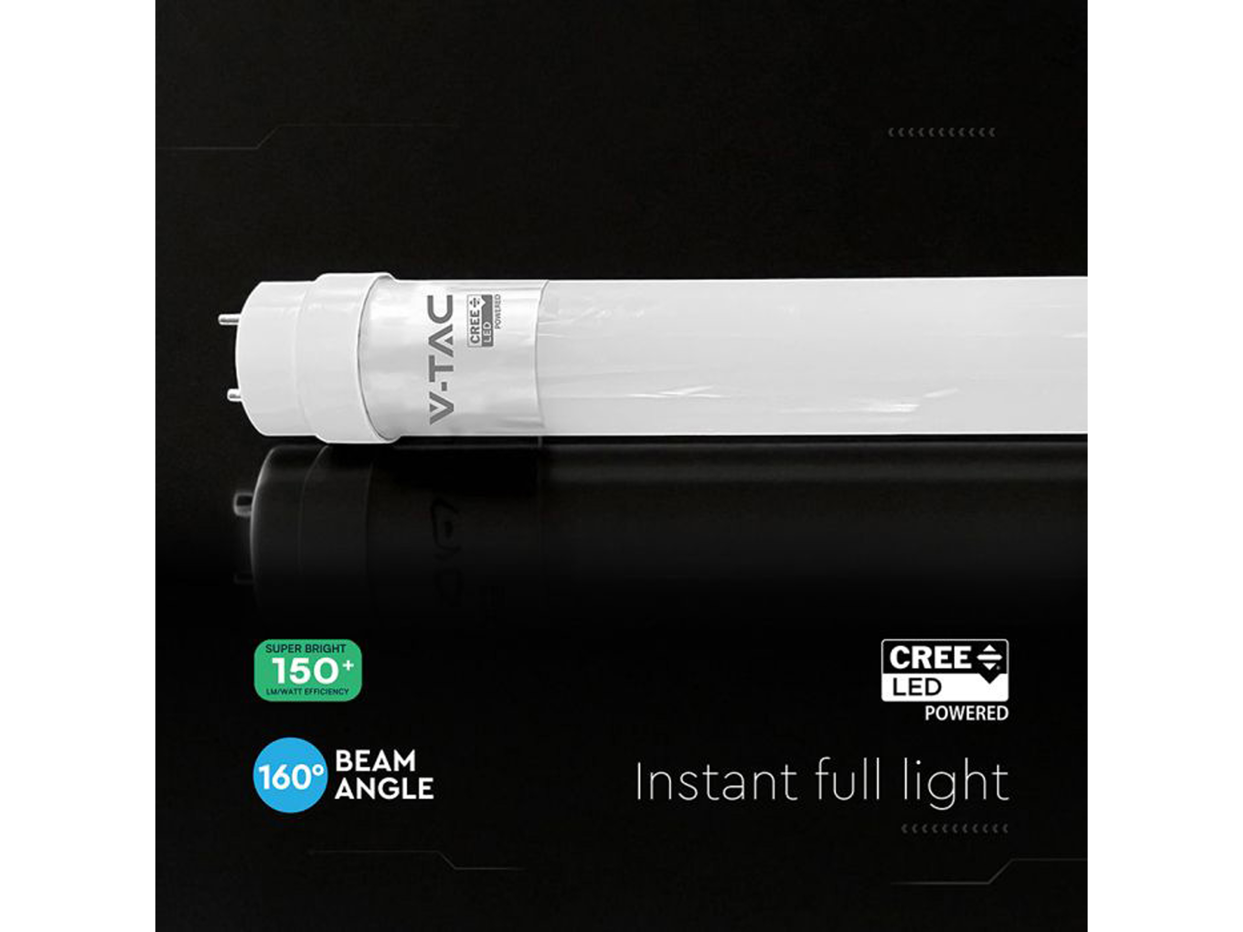 V-TAC LED-Röhre VT-015, 15W, 6500K, EEK: D, 2250lm, kaltweiß, IP20, 150 cm
