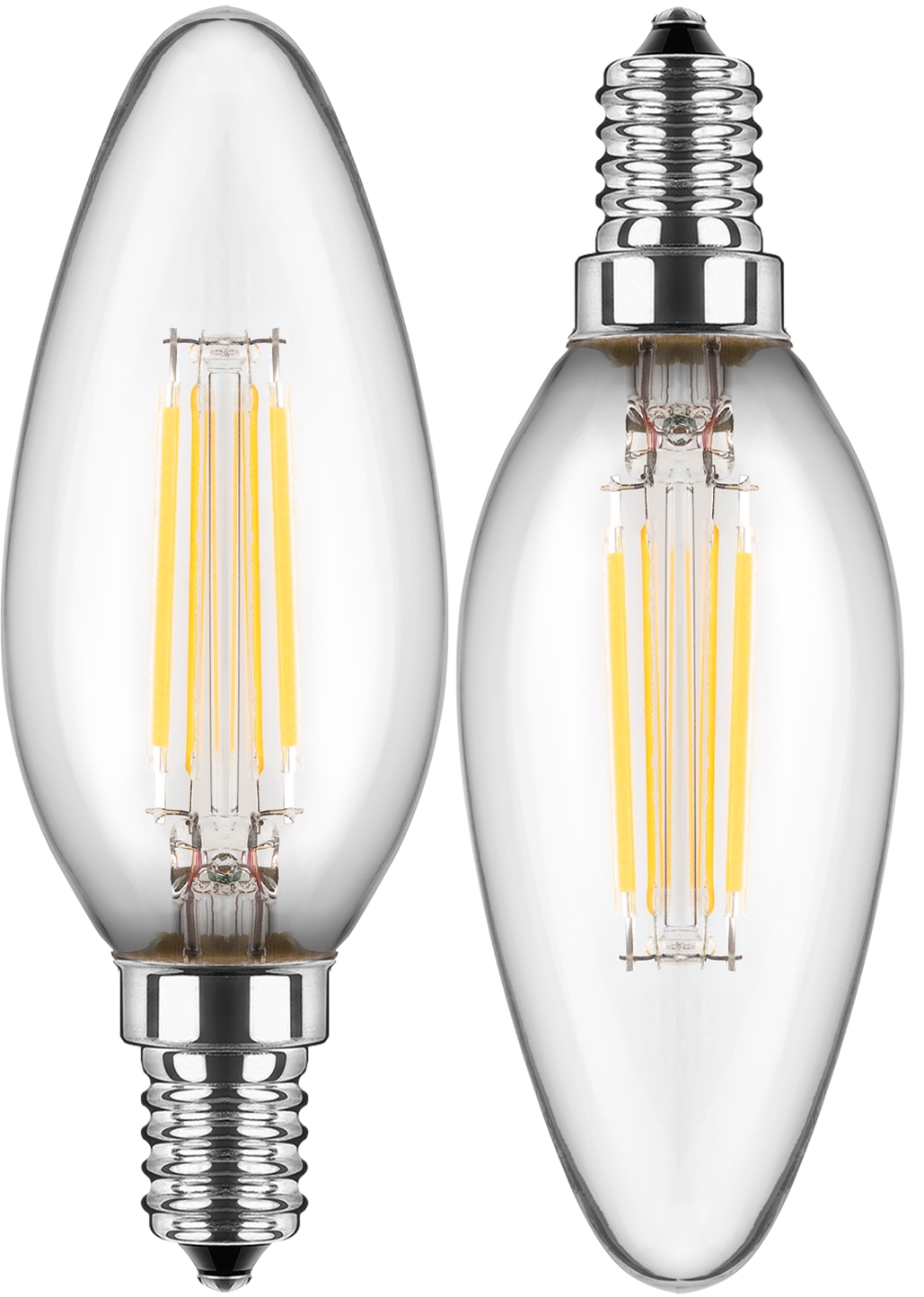 BLULAXA LED-Filament-Lampe, C35, EEK: F, E14, 4,5 W, 470 lm, 4000 K, 2 Stück