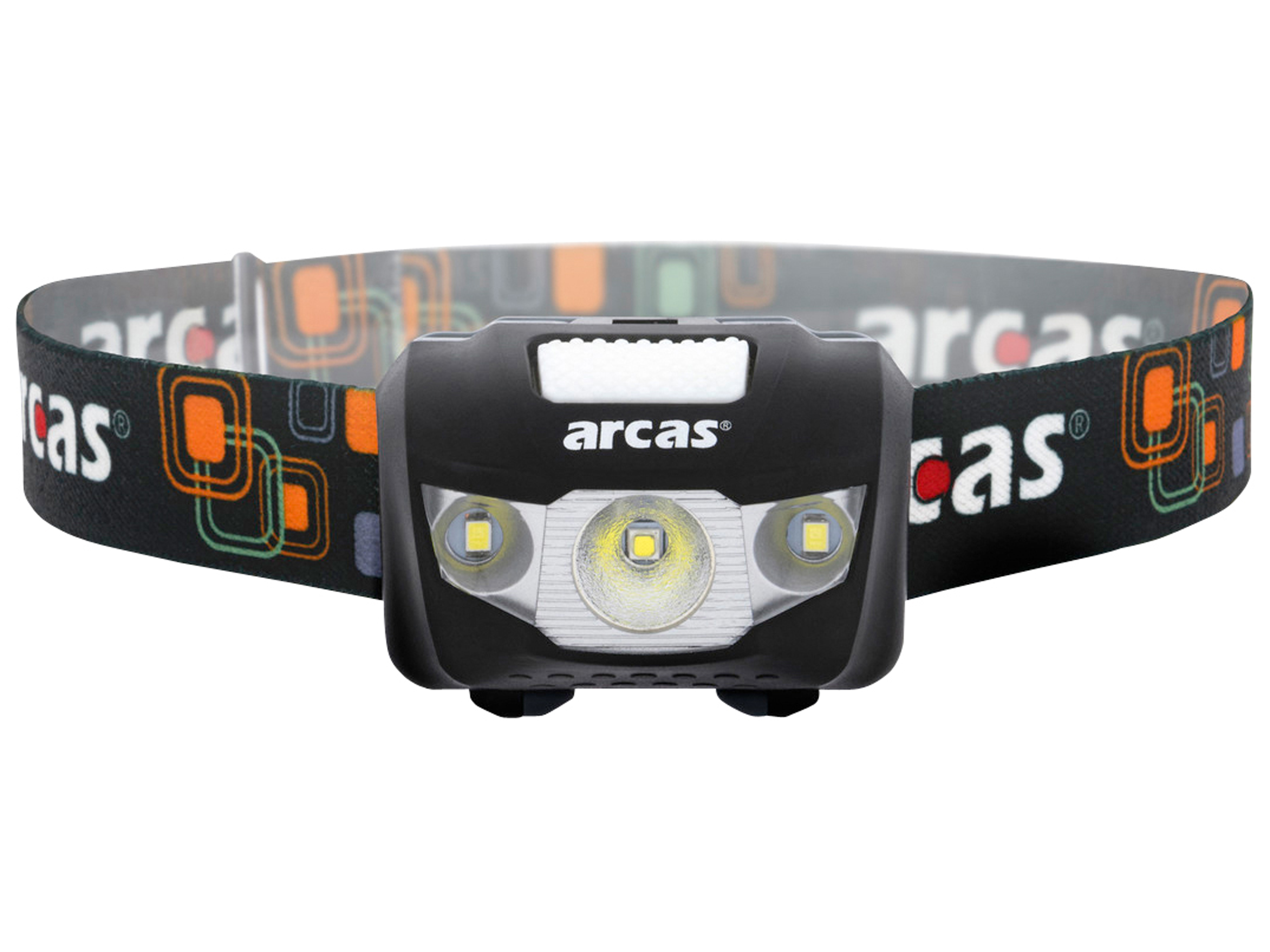 ARCAS LED-Stirnlampe, 5 W, 160 lm, 7 Funktionen, inkl. Batterien
