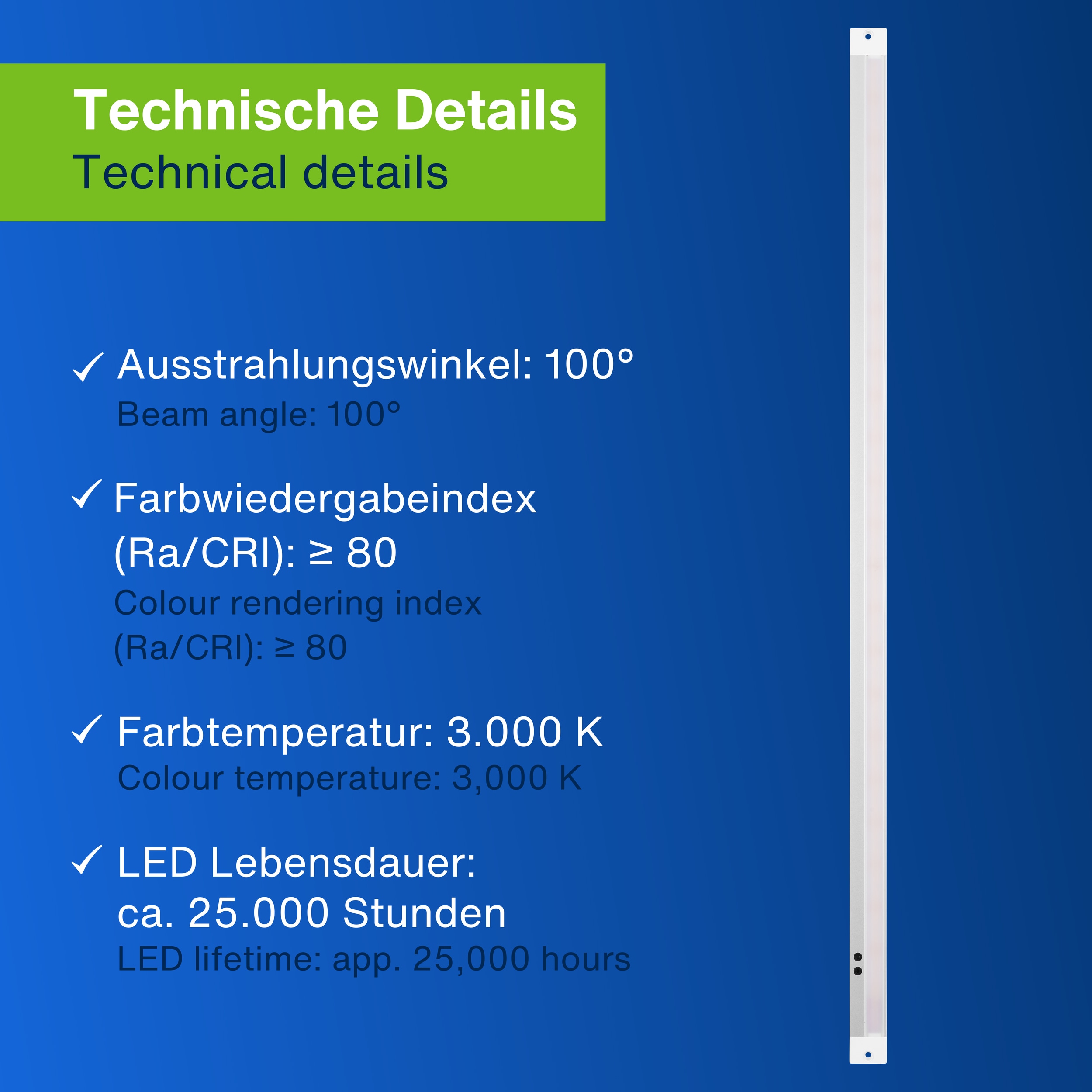 REV LED-Unterbauleuchte Mini Slim, 6W, 3000K, 420lm, warmweiß, IP20, 60 cm
