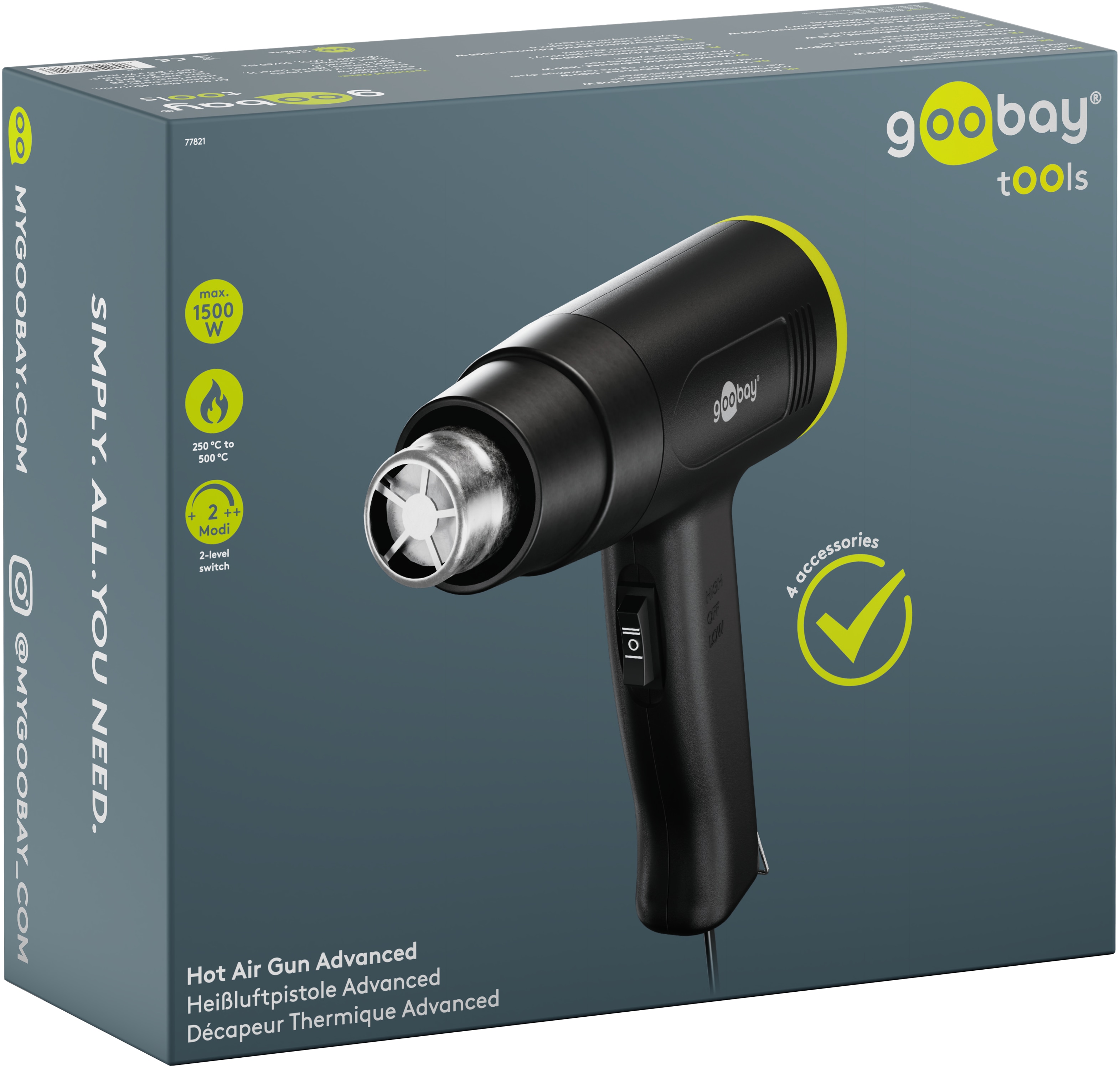 GOOBAY TOOLS Heißluftpistole Advanced, 77821, 1500 W GOOBAY TOOLS Heißluftpistole Advanced, 77821, 1500 W
