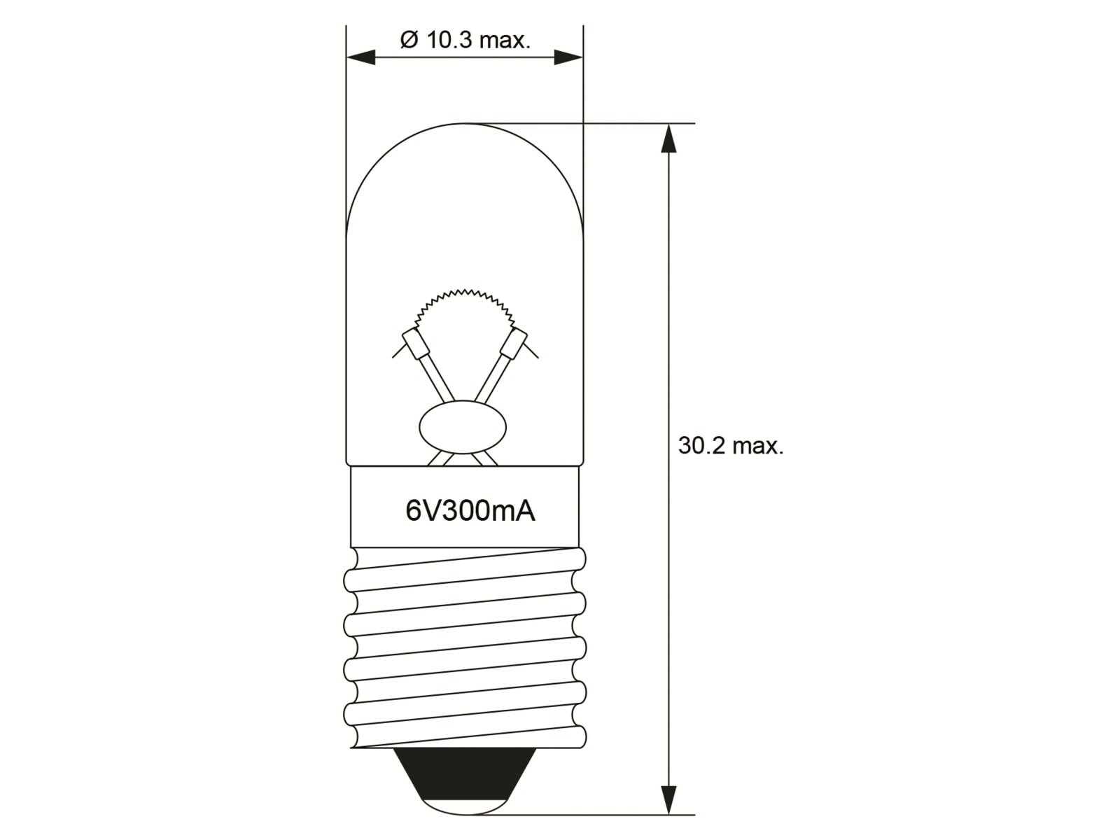 GOOBAY Röhrenlampe, 9310, T10, E10, 6 V, 1.8 W