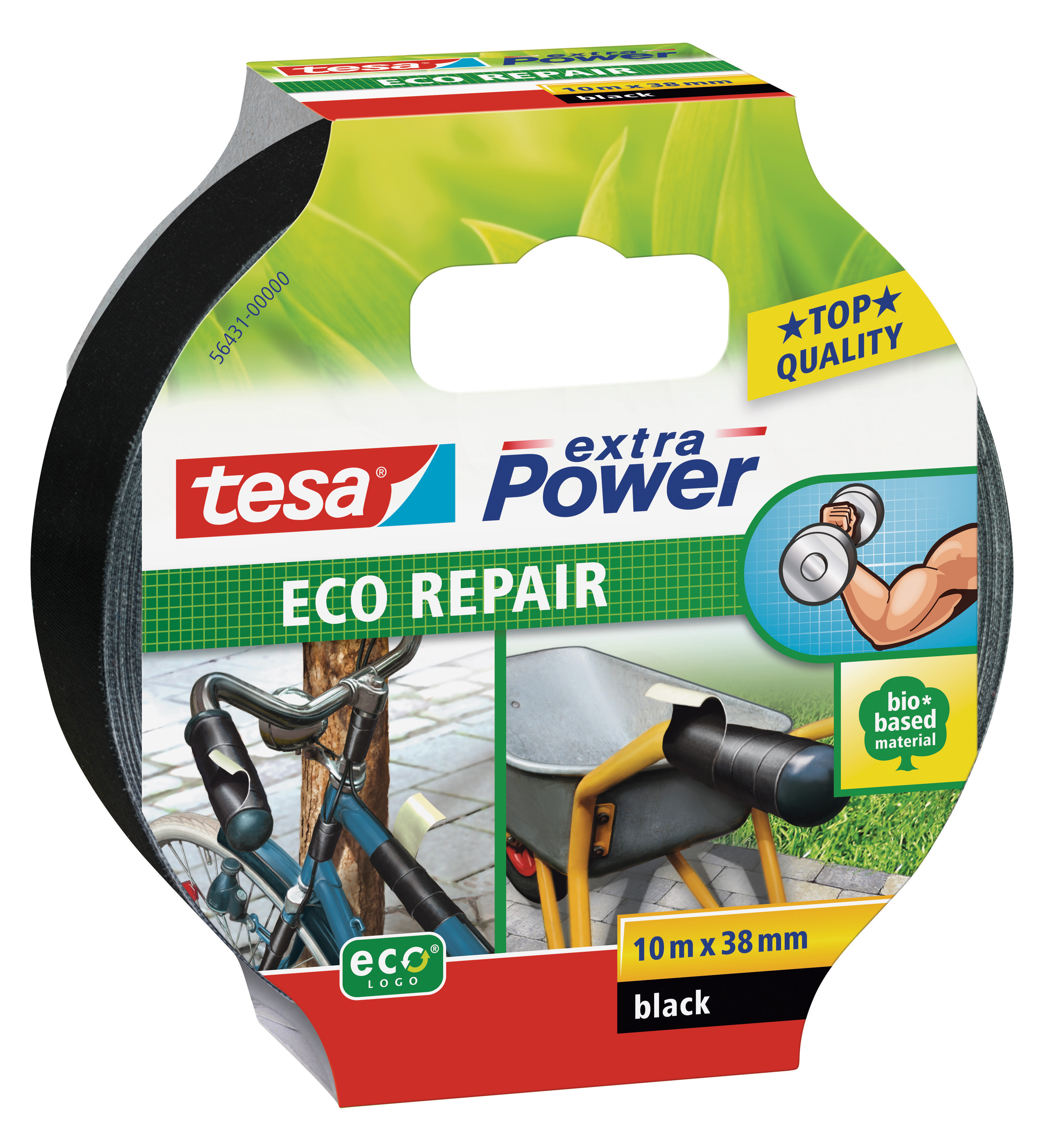 TESA extra Power® ECO REPAIR, Reparaturband, 38 mm x 10 m, schwarz
