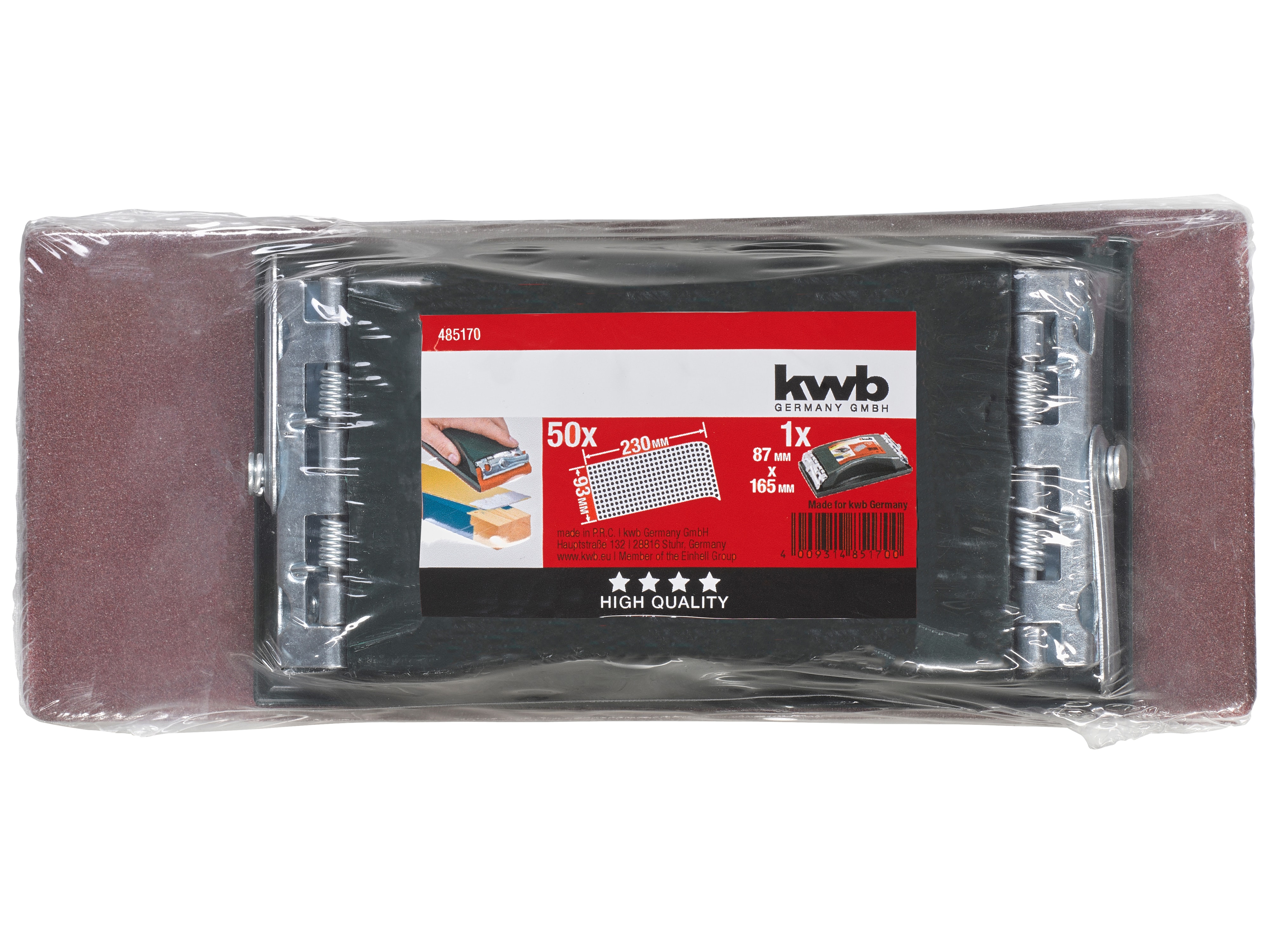 KWB Handschleifer-Set, 485170, Handschleifer & 50 Schleifstreifen