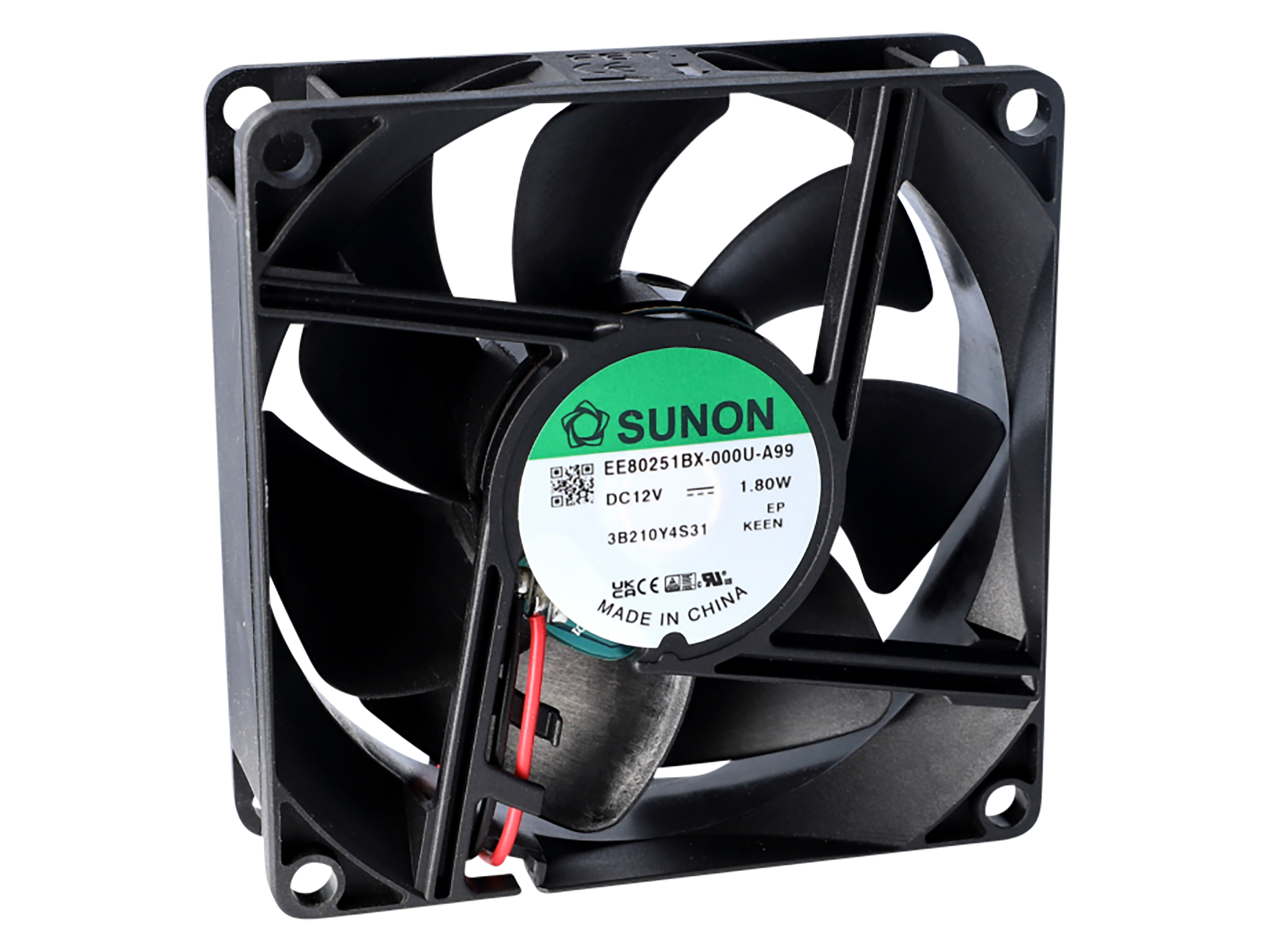 SUNON Axiallüfter MF-Serie 80x80x25 mm, 12V DC SUNON Axiallüfter MF-Serie 80x80x25 mm, 12V DC