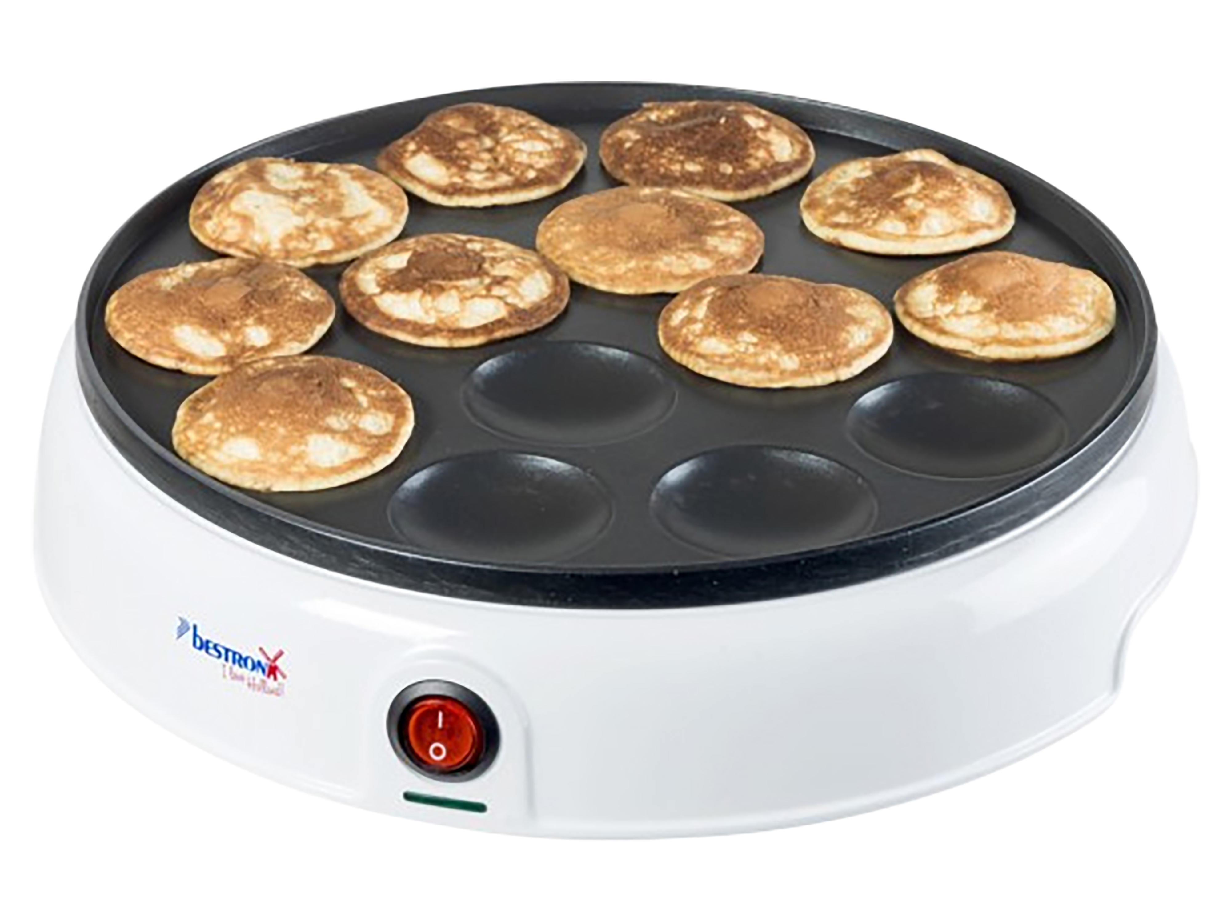 BESTRON Poffertjes Maker Retro Design, Mini Pfannkuchen Automat, 800W, weiß BESTRON Poffertjes Maker Retro Design, Mini Pfannkuchen Automat, 800W, weiß