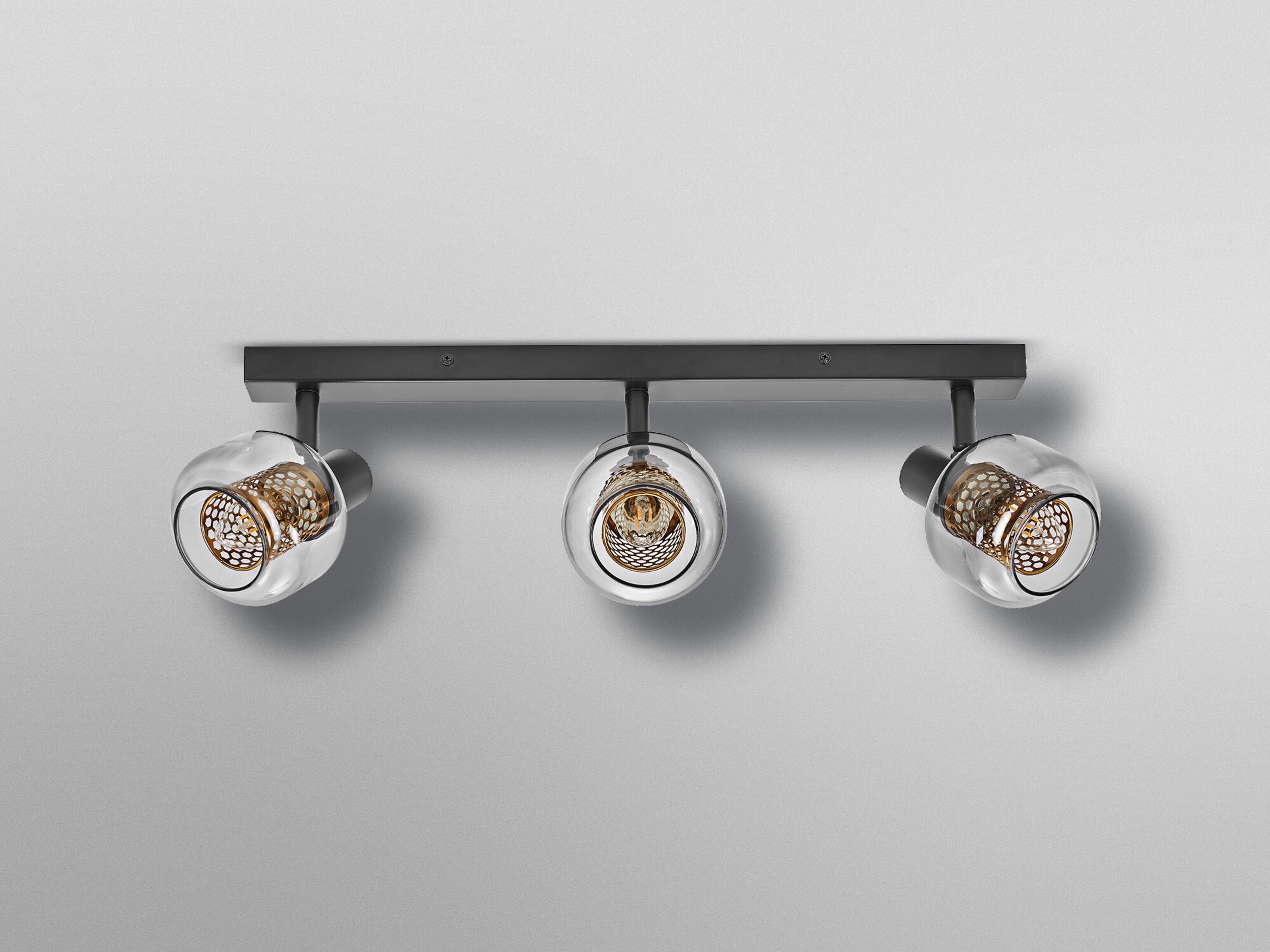 OSRAM Deckenanbau-Leuchte, E14, 8,4 W, 2700 K, 750 lm, IP20, goldenes Wabengitter, dimmbar