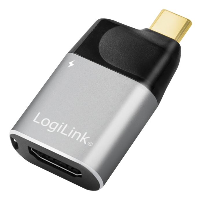 LOGILINK  USB-C Adapter CUA0203, HDMI-A, 4K, Alu, schwarz/grau