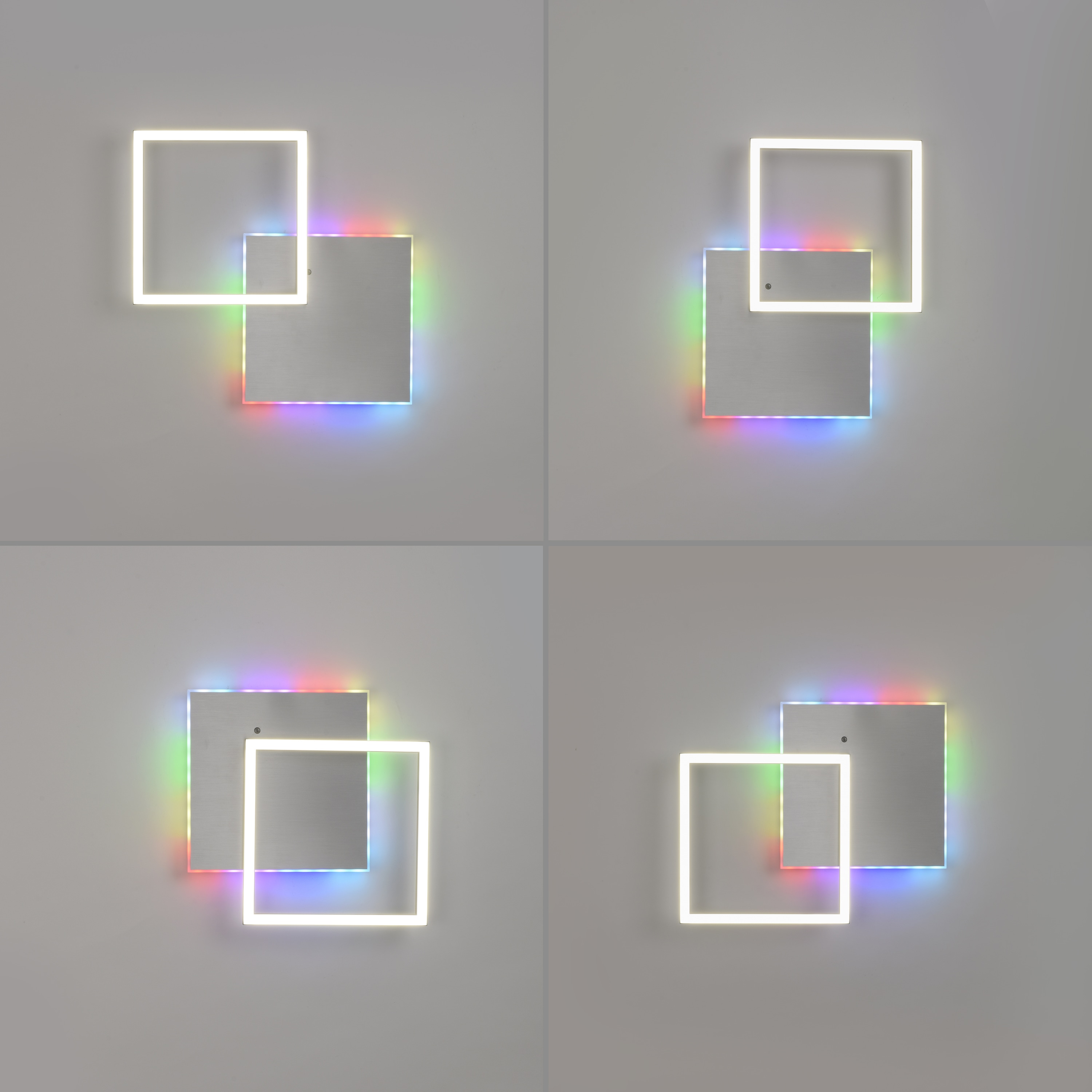 JUST LIGHT LED-Deckenleuchte 11327-95 alufarbig, 31 W, 3200 lm, CCT, RGB