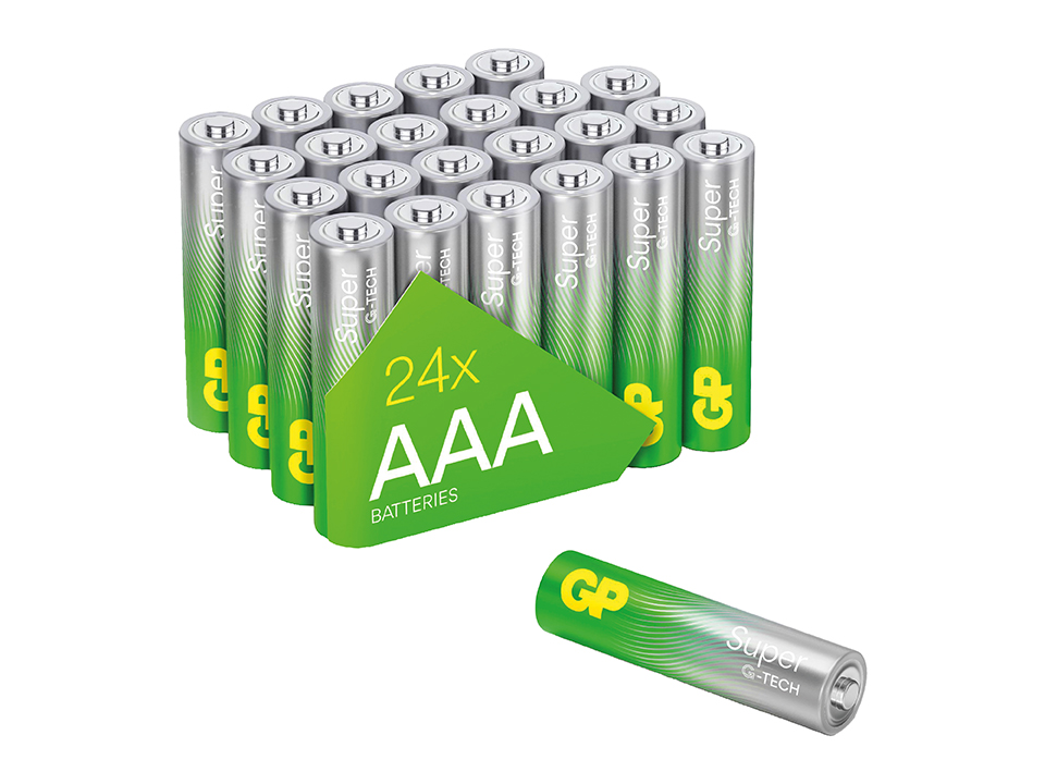 GP Super Alkaline, AAA Micro Batterie, 1,5 V, 24 Stück GP Micro-Batterie 03024AETA-B24, Alkaline, 24 Stück