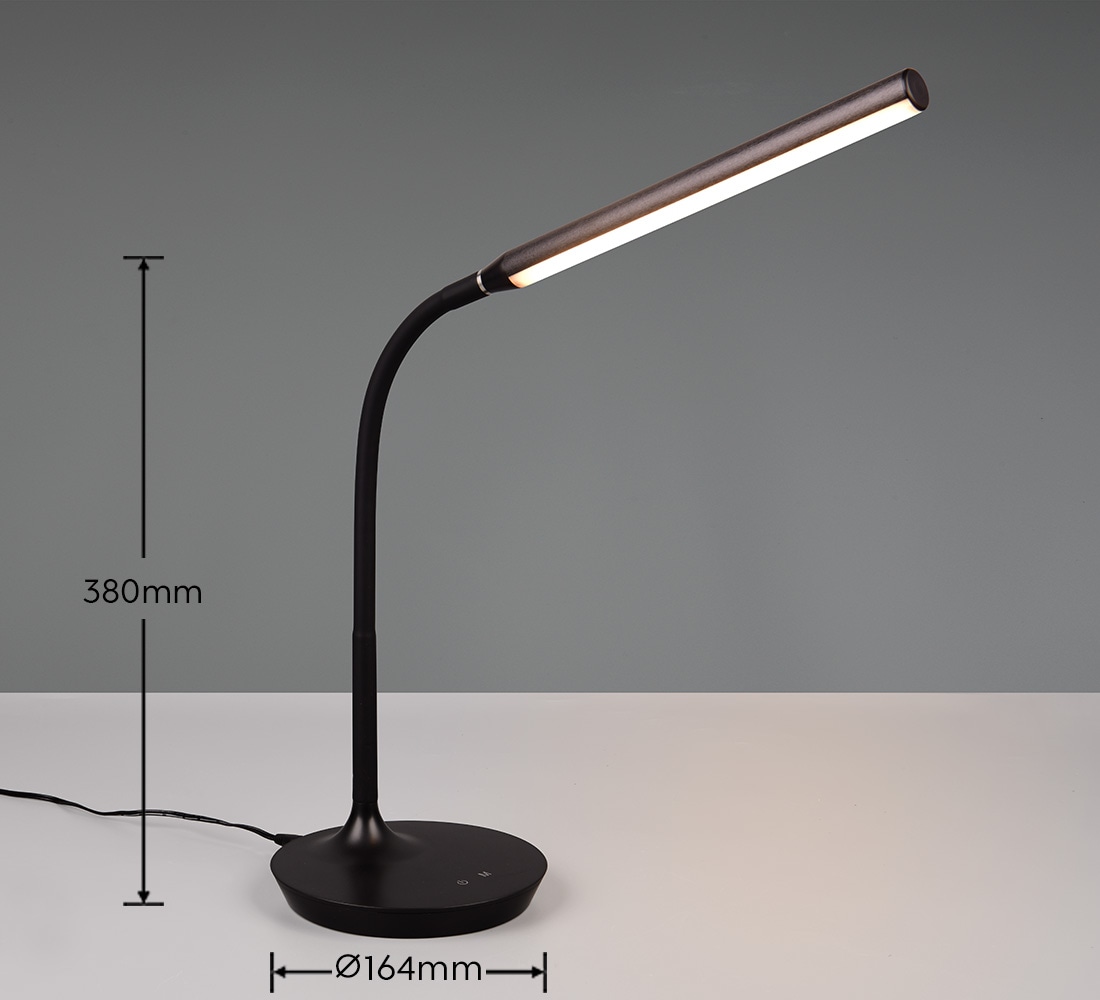 REALITY LED-Tischleuchte Toro R57641102 schwarz, 5 W, 700 lm, CCT