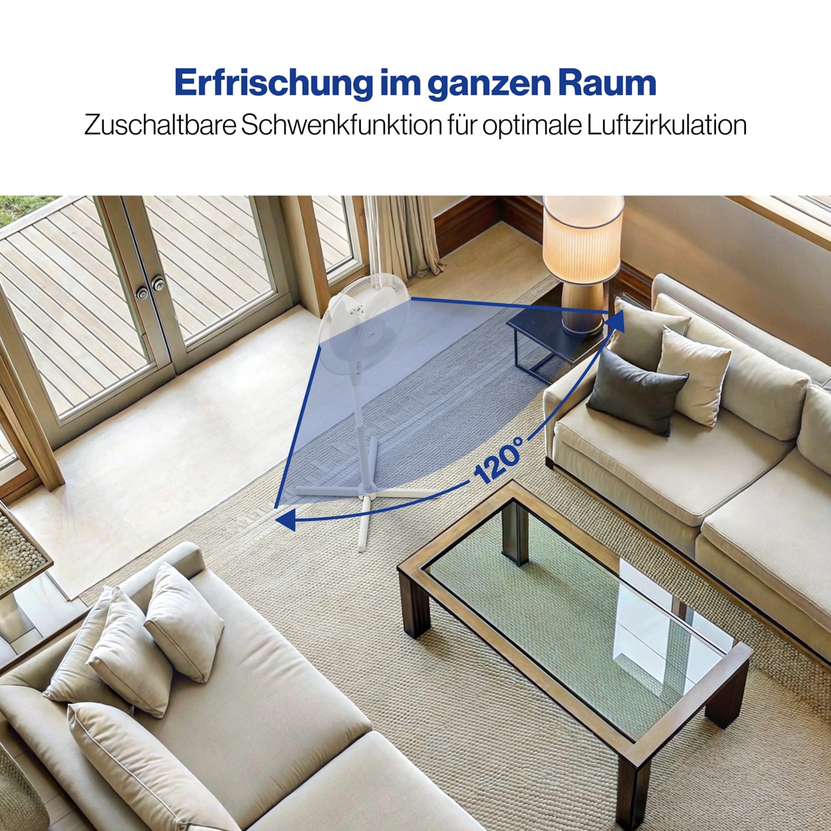 CLATRONIC Standventilator VL 3603 S, Ø 40cm, weiß, 3 Stufen, 50 W