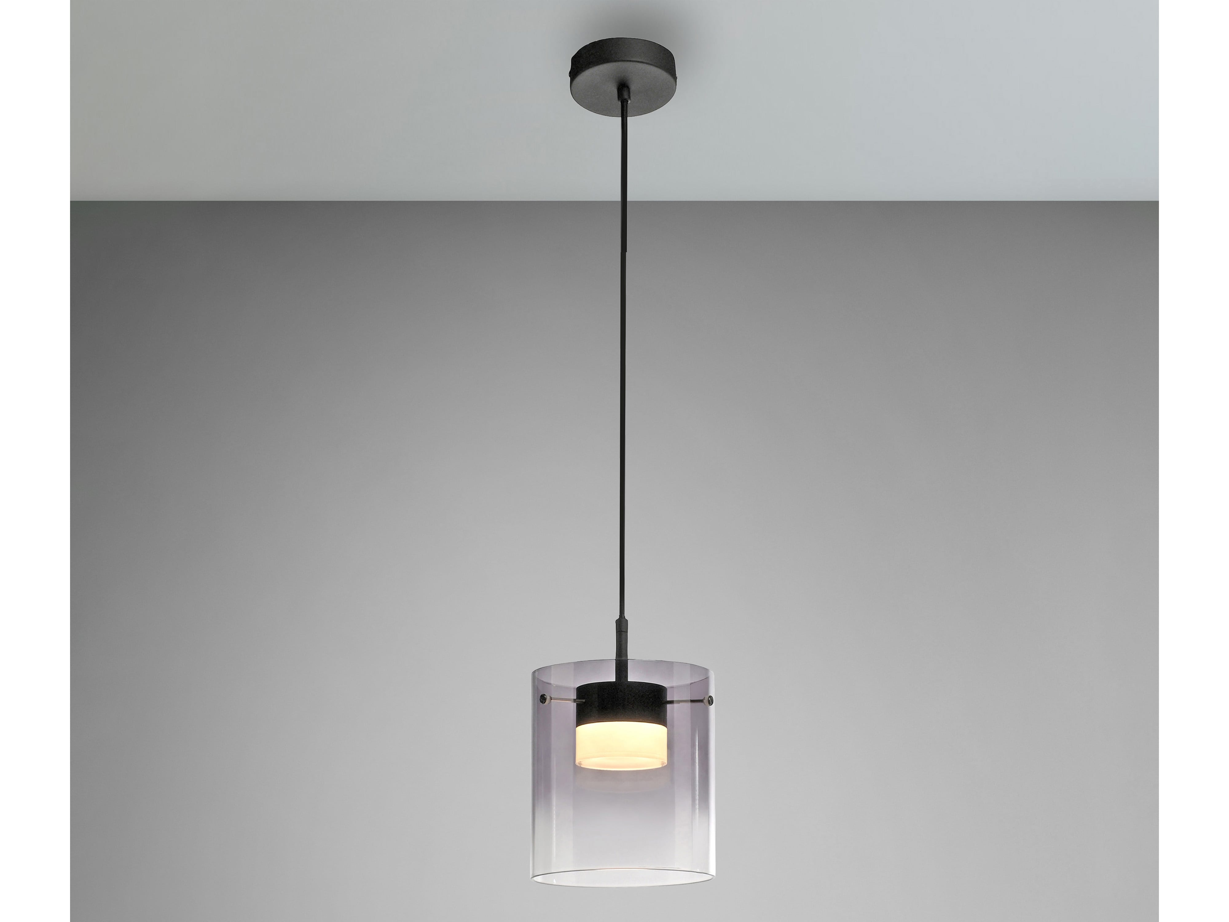 JUST LIGHT LED-Pendelleuchte 14042-18, 7,5W, 800lm, 3000K, schwarz