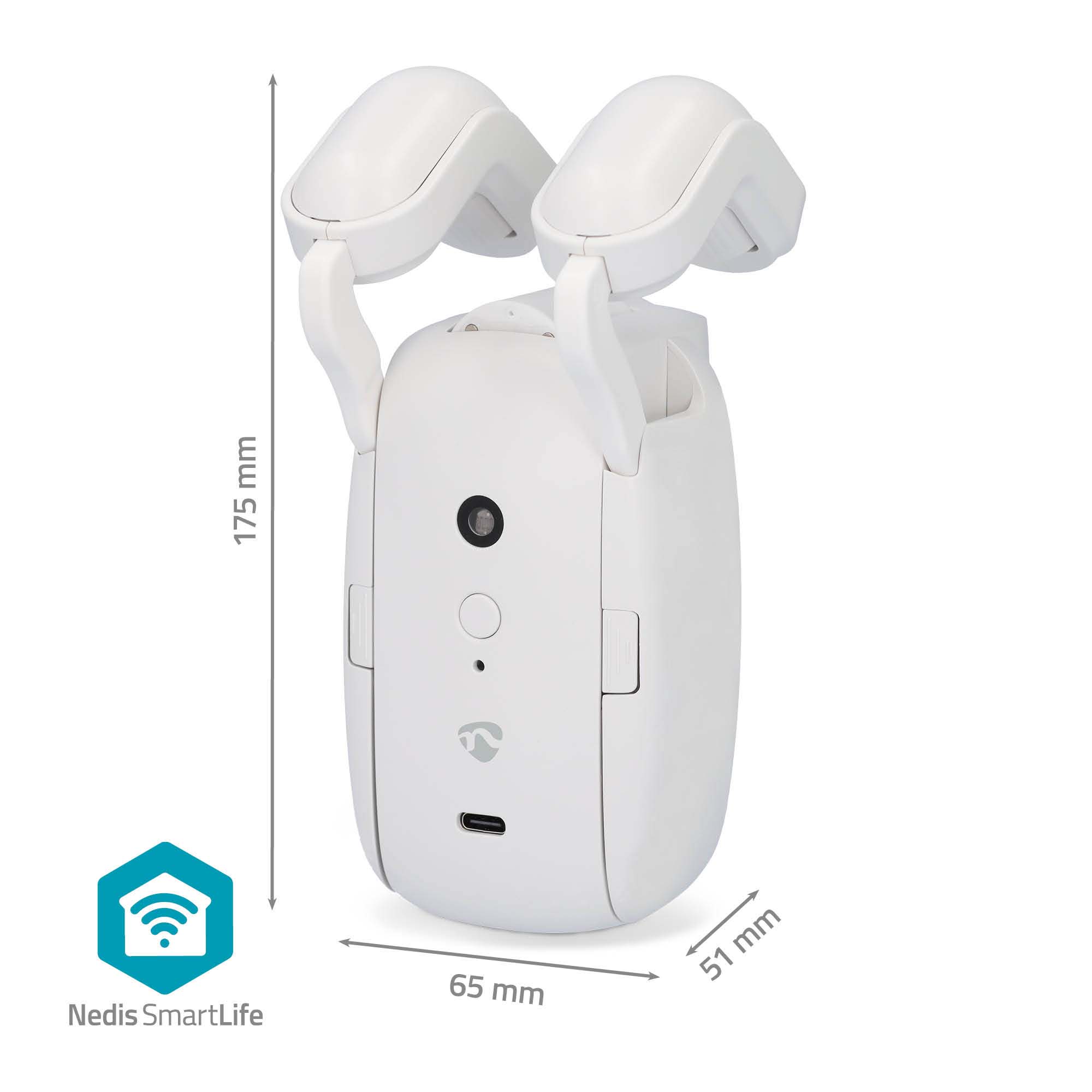 NEDIS Vorhangroboter SmartLife, USB-/Batteriebetrieben, Stangenschiene, weiß