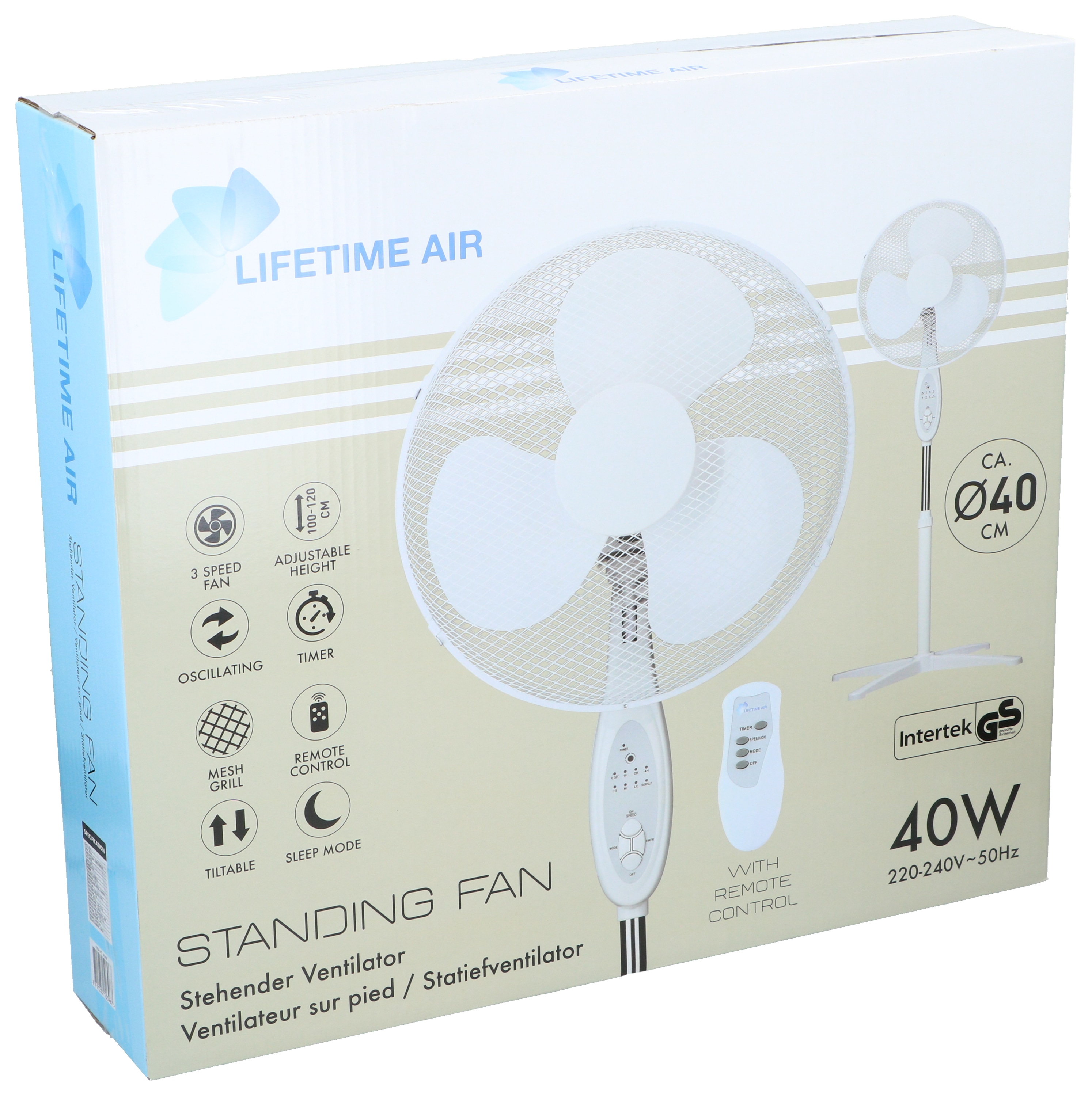 LIFETIME AIR Standventilator, 40 W, mit Fernbedienung, weiß LIFETIME AIR Standventilator, 40 W, mit Fernbedienung, weiß