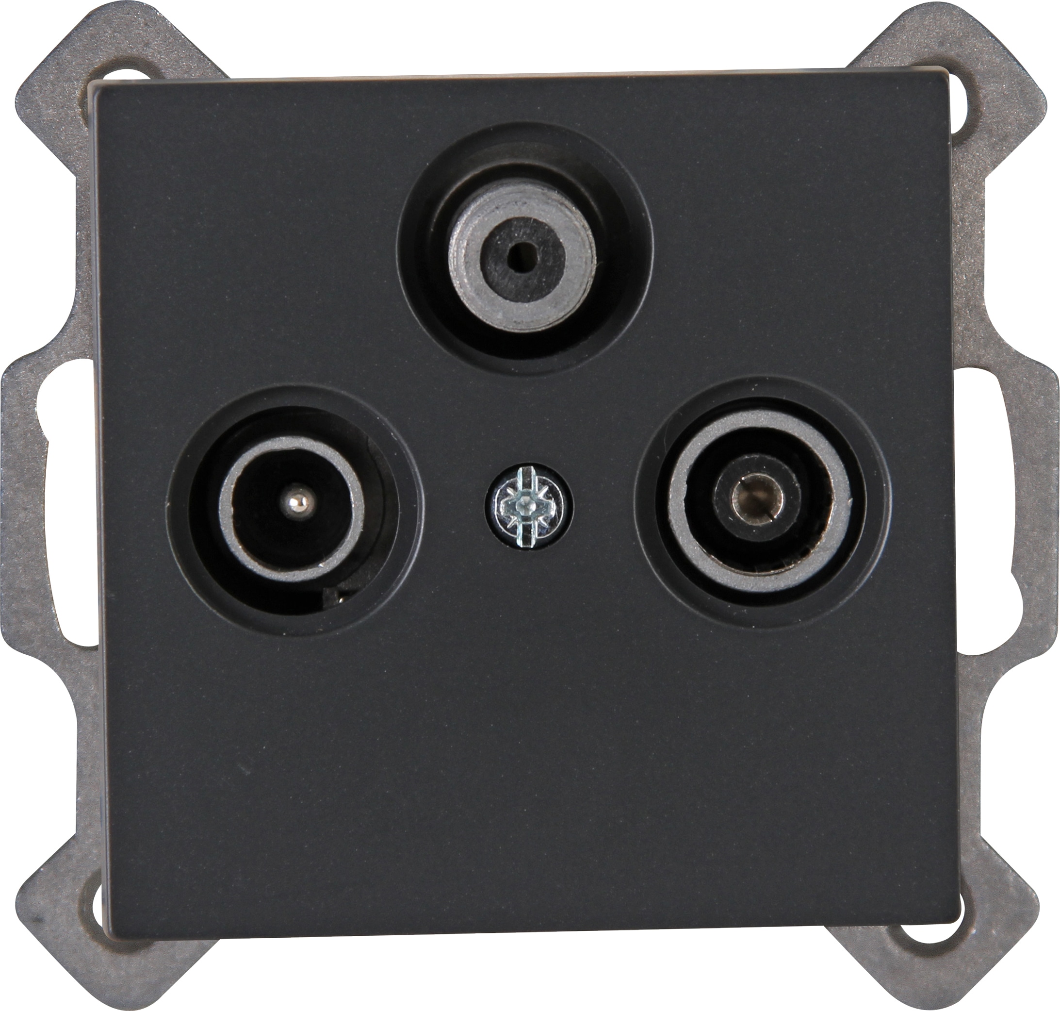 KOPP Antennensteckdose Athenis, anthrazit, 3-fach