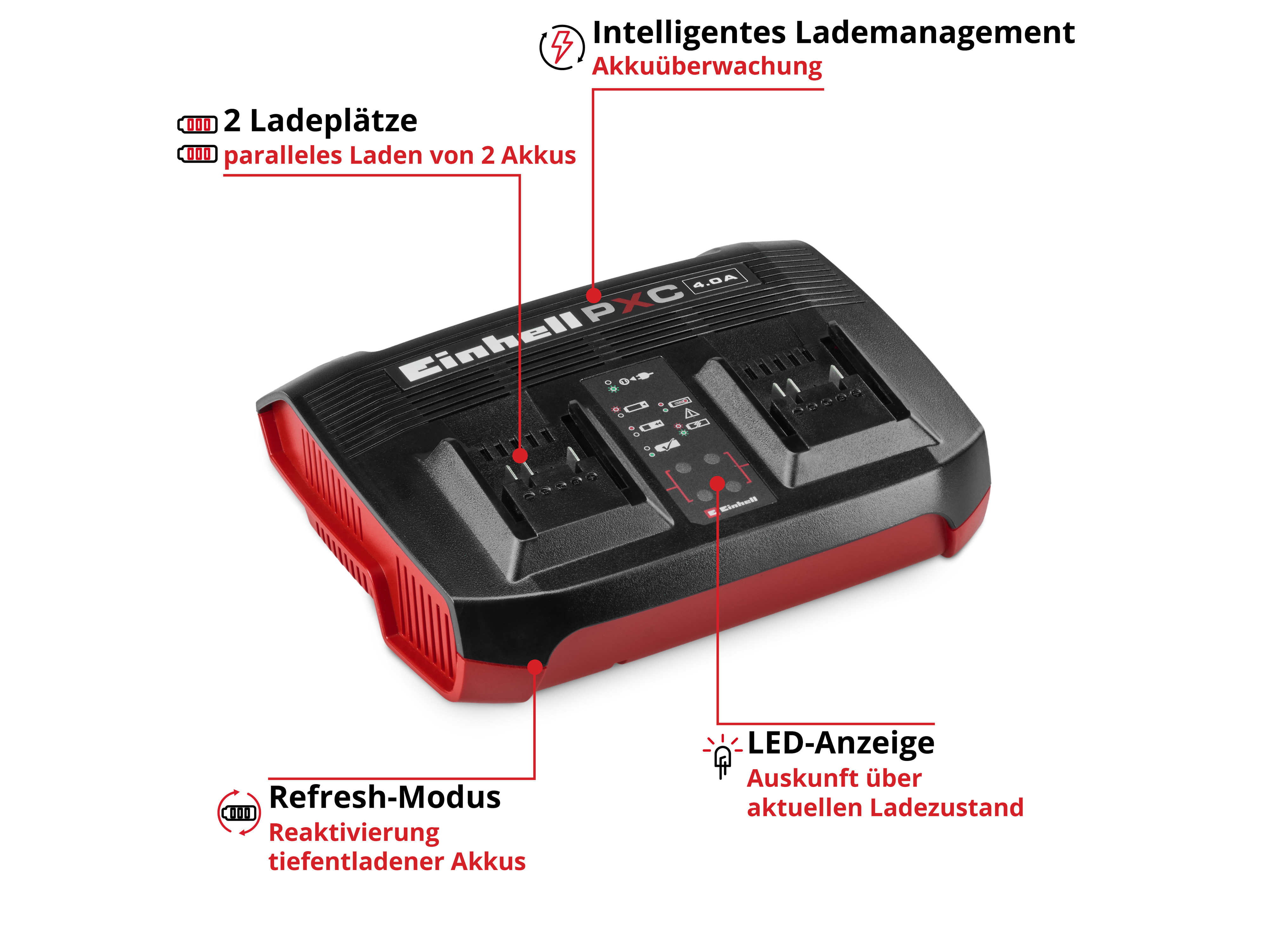 EINHELL PXC-Ladegerät Power X-Twincharger 4 A, 4512161