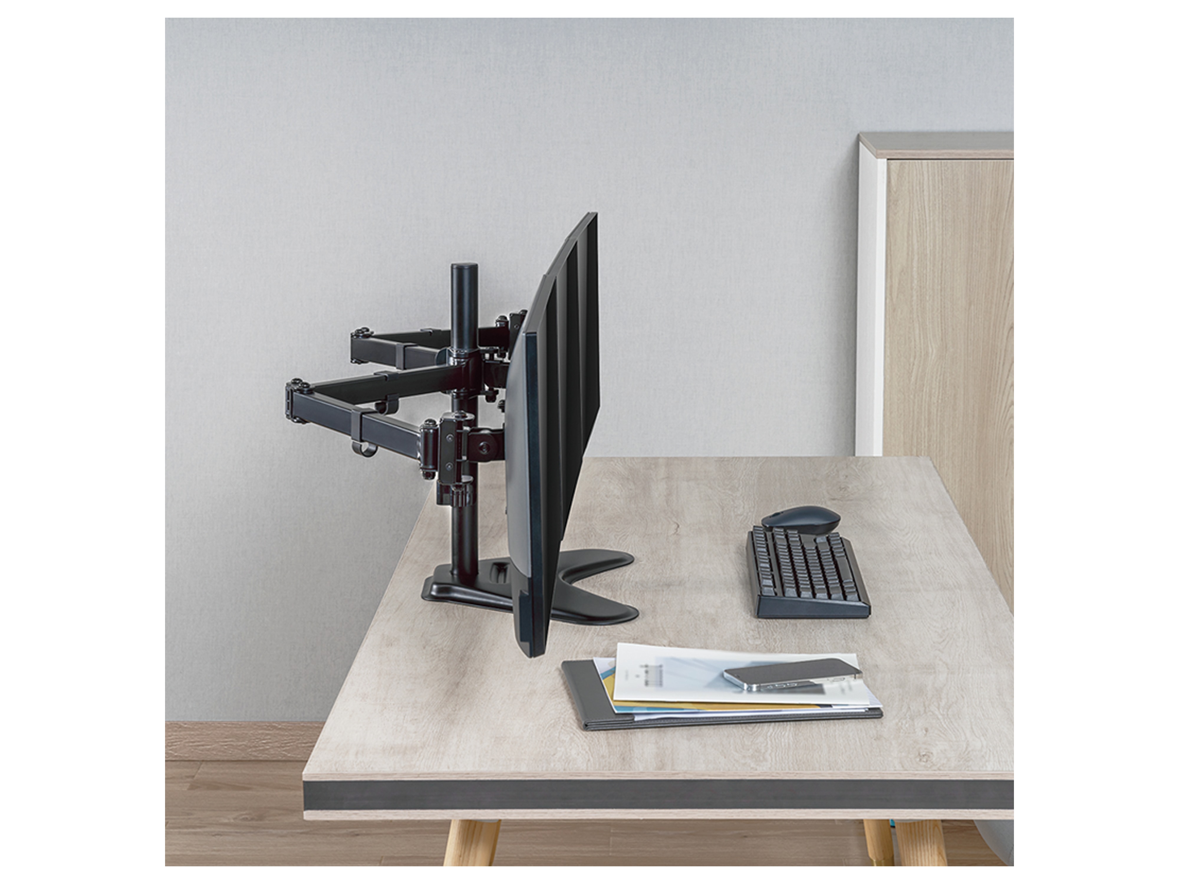 LOGILINK Monitorhalterung BP0174, 3-fach, 43,2 - 68,6 cm (17" - 27"), Aluminium