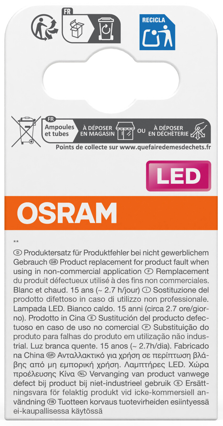 OSRAM LED-Lampe STAR, GU10, 2,4 W, 2700 K, EEK: E, 230 lm, IP,10 warmweiß