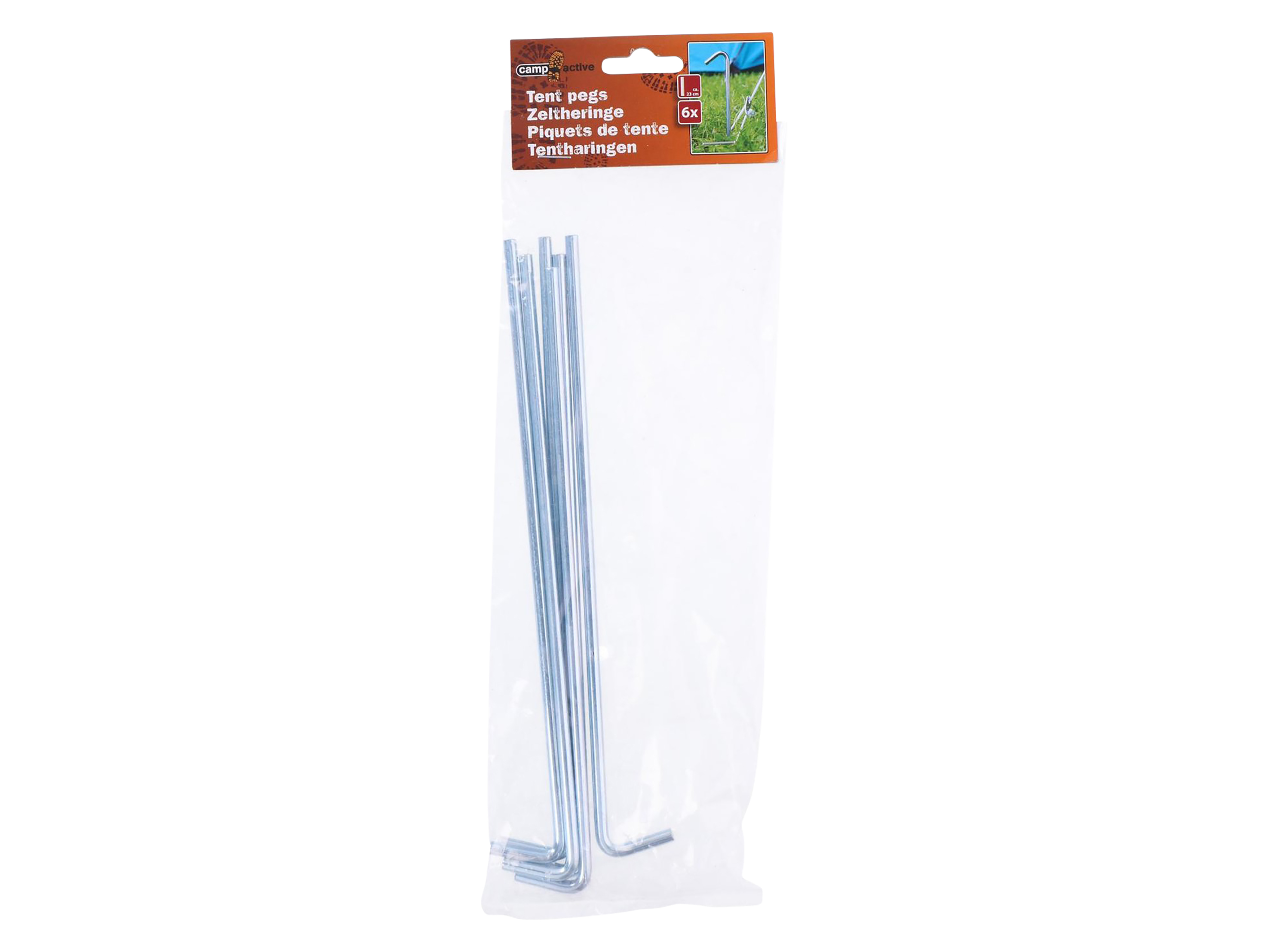 Zelthaken, 230mm, verzinkt, 6 Stück