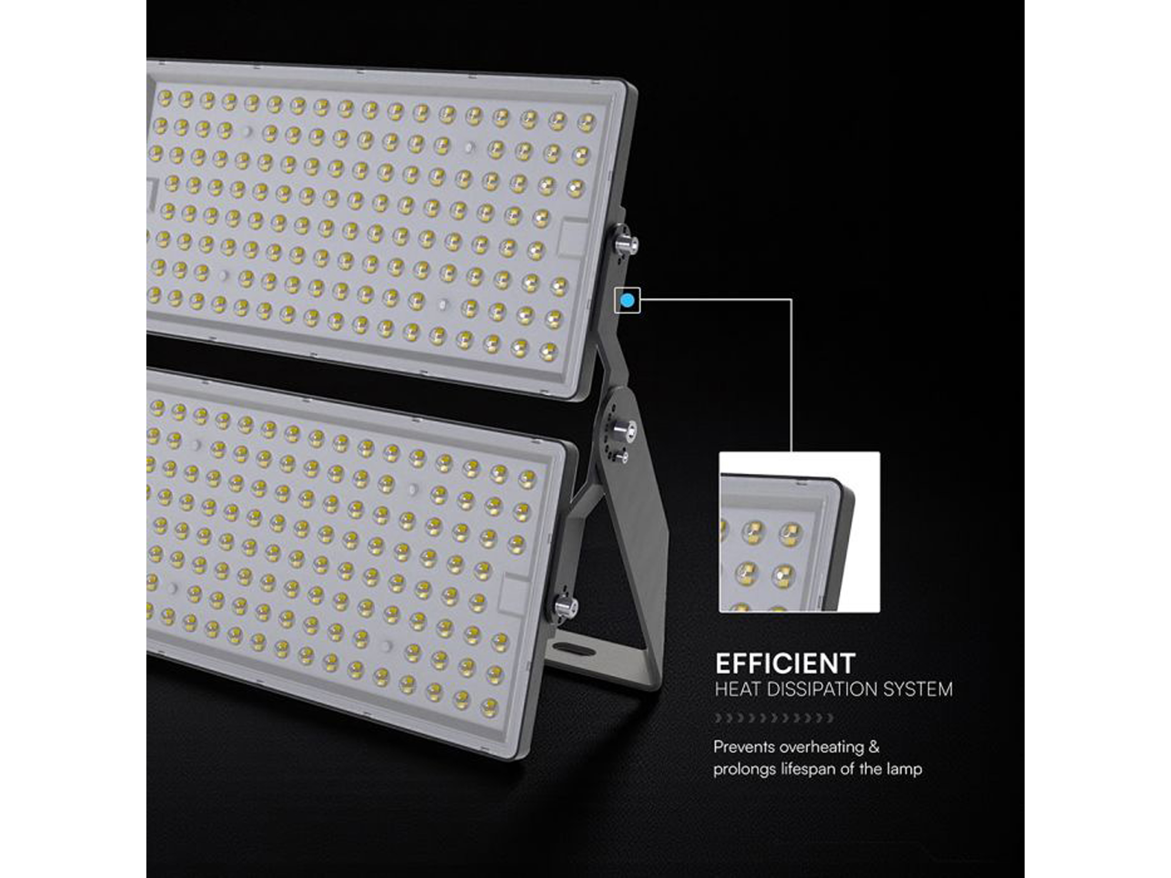 V-TAC LED-Fluter VT-48500, 500W, 6500K, EEK: D, 67500lm, kaltweiß, IP65, schwarz