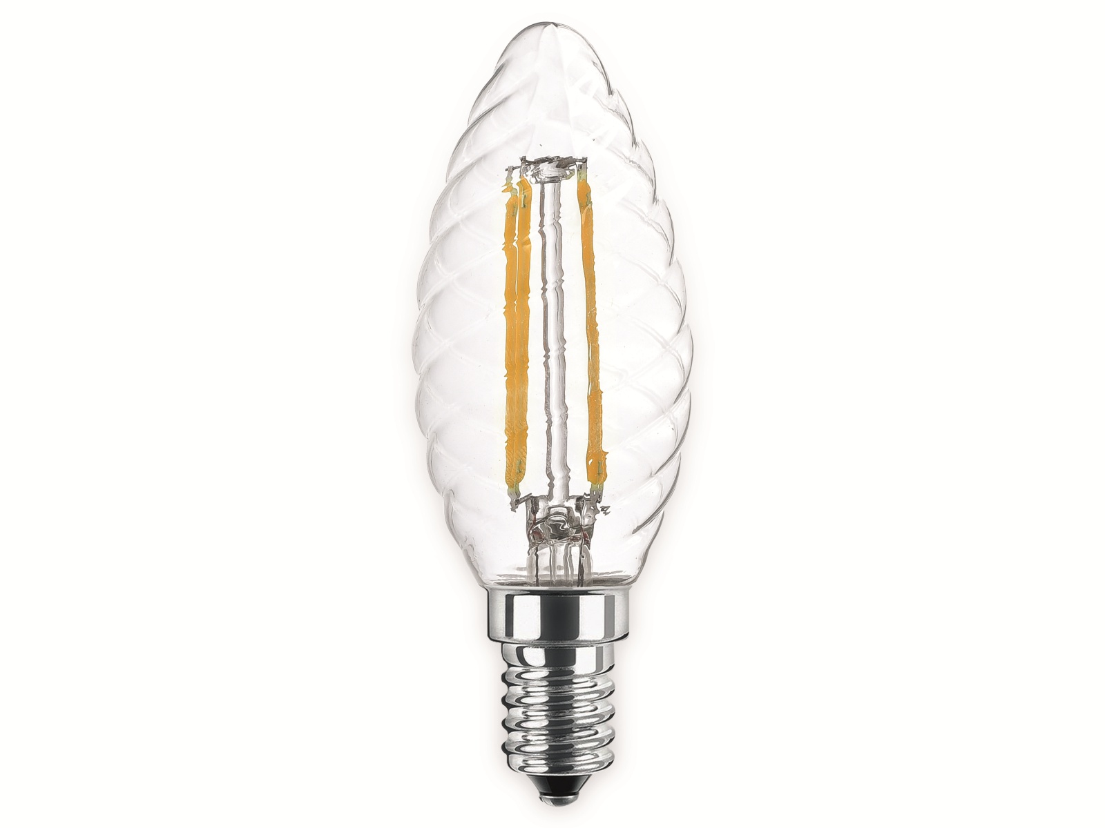 BLULAXA LED-Lampe 49086 Kerze Filament, E14, EEK: F, 4,5 W, 470 lm, 2700 K, gedreht