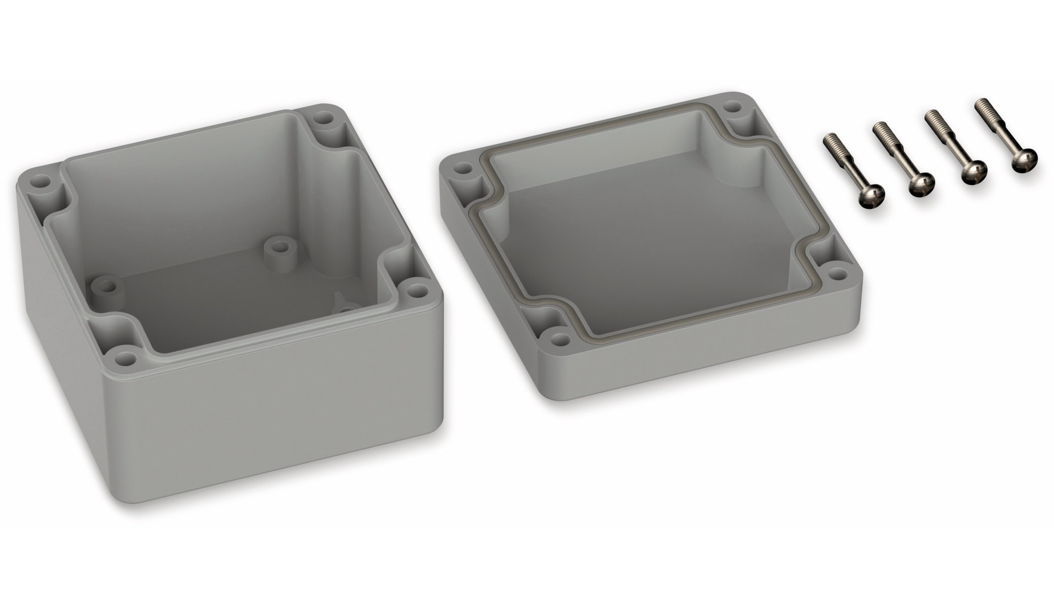 POLLIN, ABS Gehäuse, 82 x 80 x 55 mm, IP66, Lichtgrau