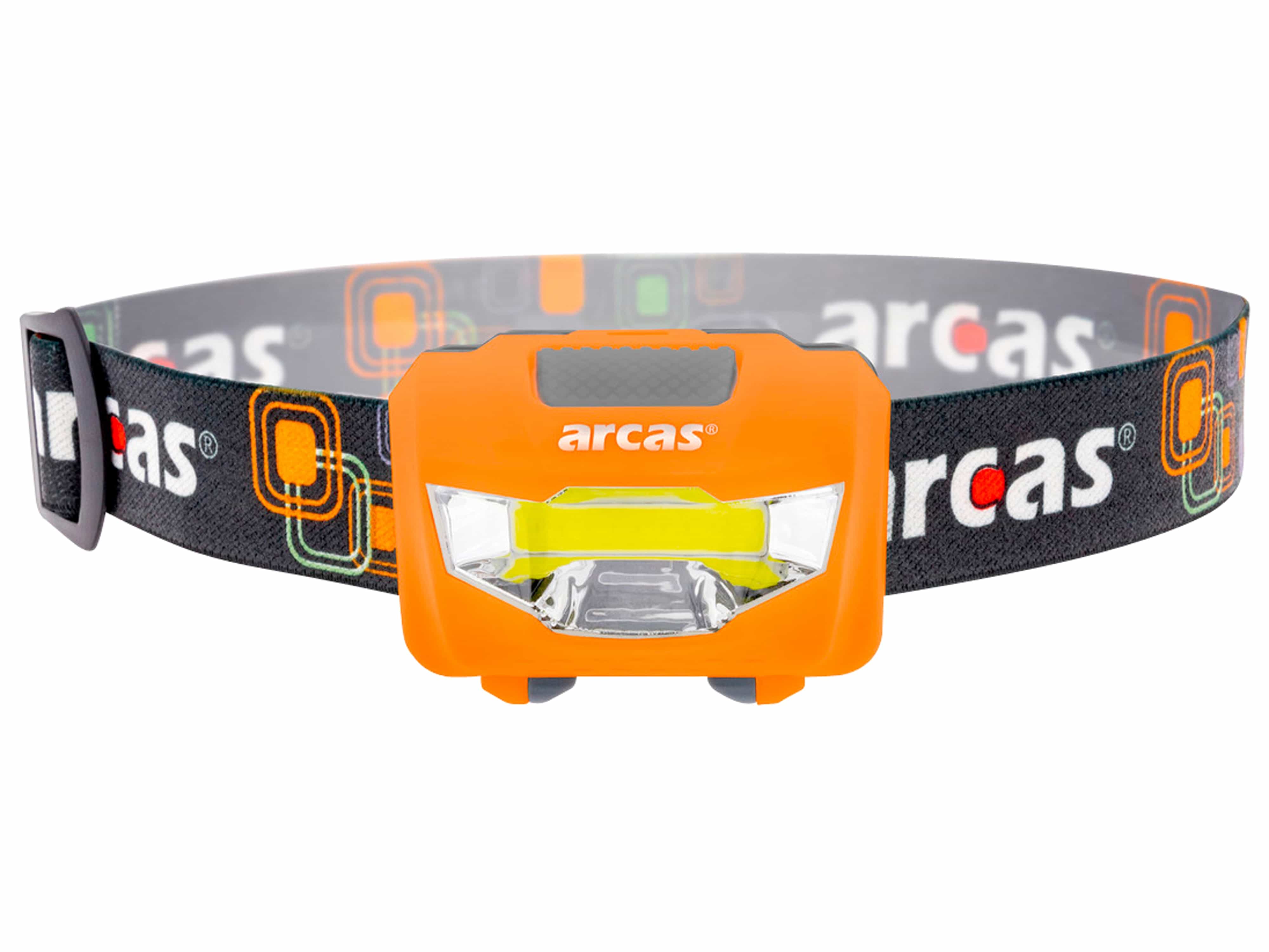 ARCAS LED-Stirnlampe, COB, 3 W, 120 lm, 4 Funktionen, inkl. Batterien ARCAS LED-Stirnlampe, COB, 3 W, 120 lm, 4 Funktionen, inkl. Batterien