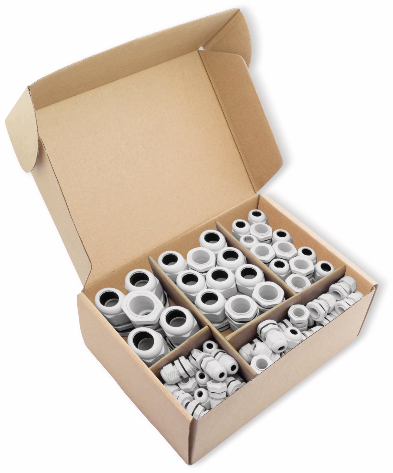 QUADRIOS Kabelverschraubungs-Set 2009CA108, Grau, Metrisch, 60 Stück QUADRIOS, 2009CA108, Kabelverschraubungs-Set, Grau - Metrisch, 60 teilig