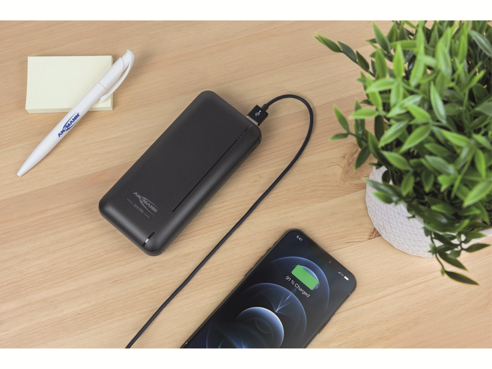 ANSMANN USB Powerbank PB320PD, 20000 mAh, 20 Wh, 2x USB-A Port, QC 3.0