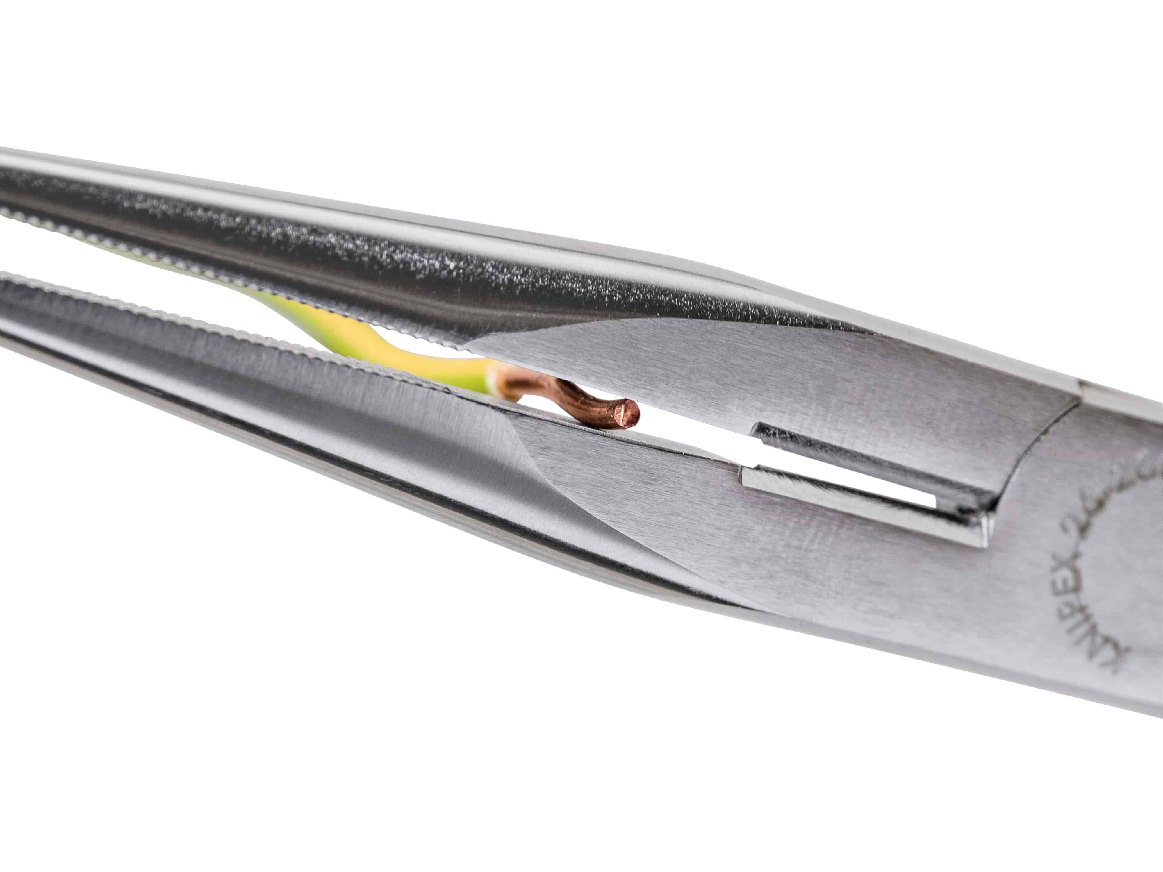 KNIPEX Flachrundzange mit Schneide, gerade, VDE-geprüft, 26 16 200