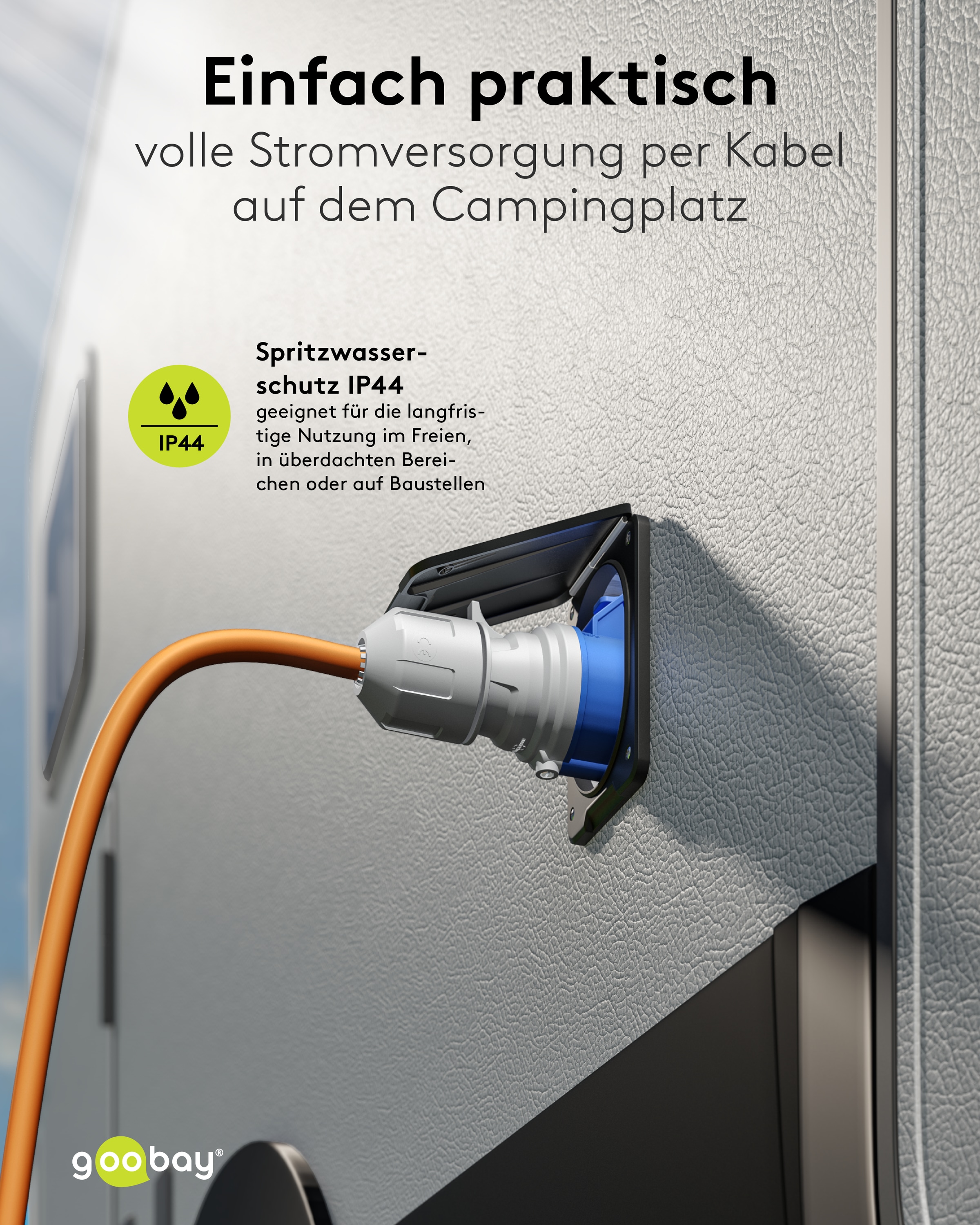 GOOBAY CEE-Verlängerung 76229, 10 m, 2,5mm², 16A/230V, orange GOOBAY CEE-Verlängerung 76229, 10 m, 2,5mm², 16A/230V, orange