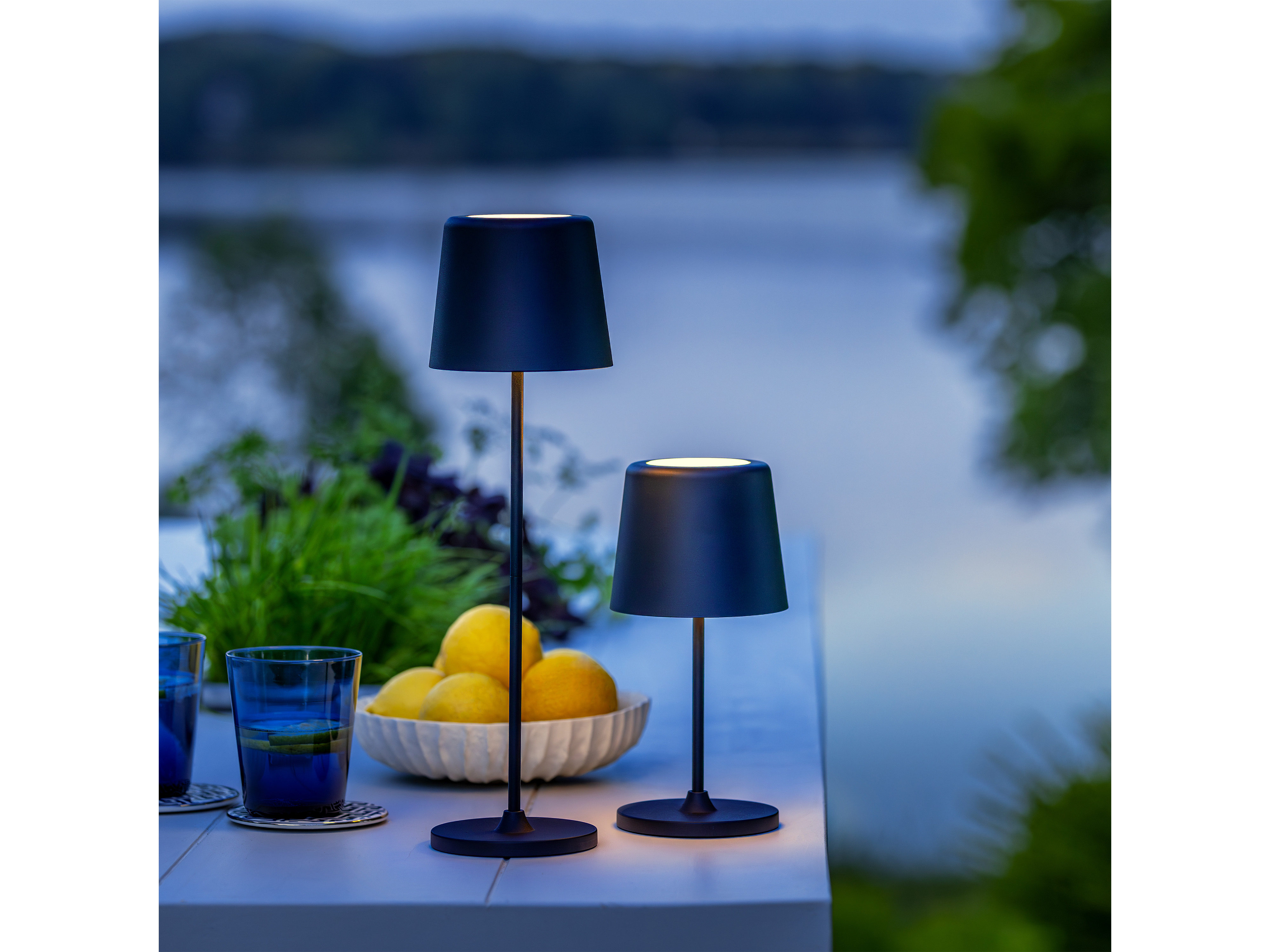 BRILLIANT LED-Akku-Tischleuchte Kaami, 2 W, 310 lm, 3000 K, schwarz, 2er Set